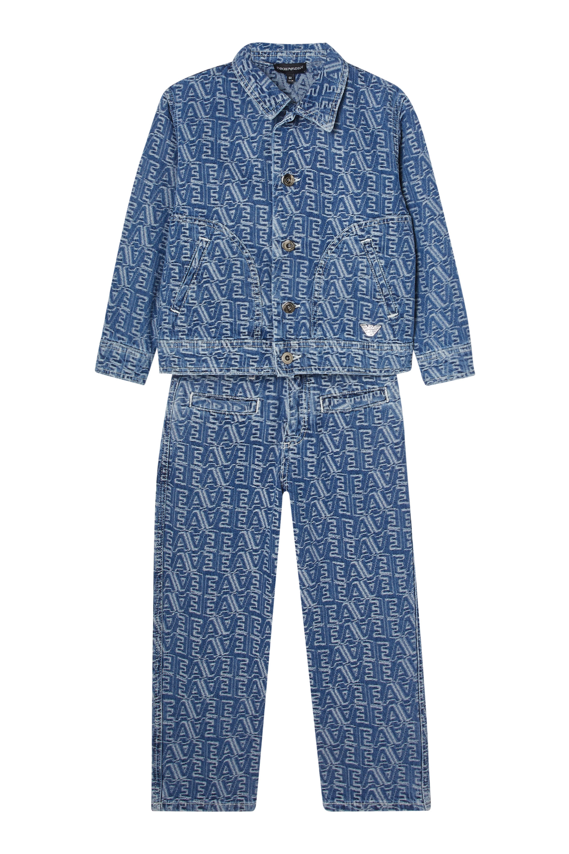 بنطال جينز بشعار الماركة بالكامل