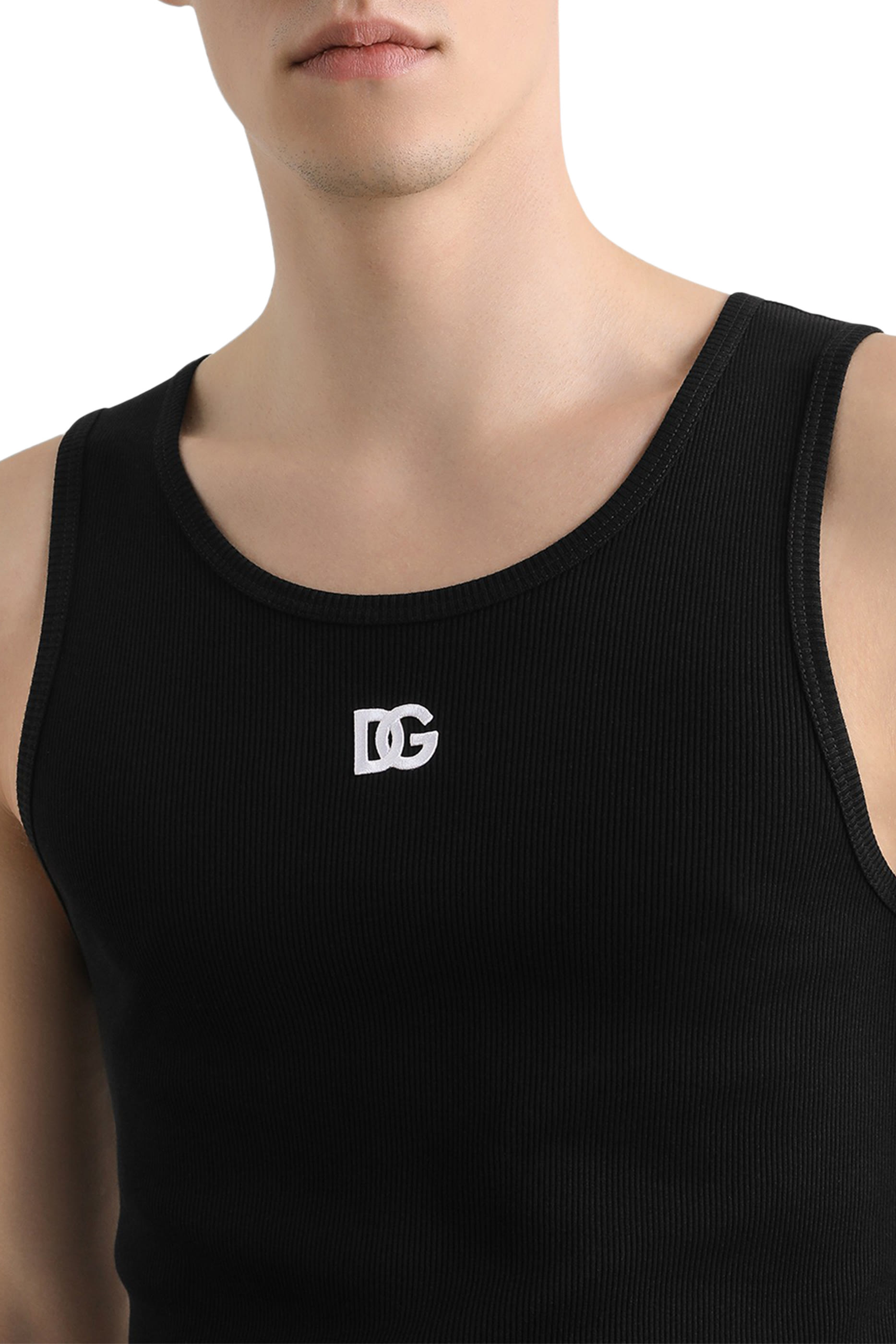 تيشيرت بلا أكمام مطرز قطن