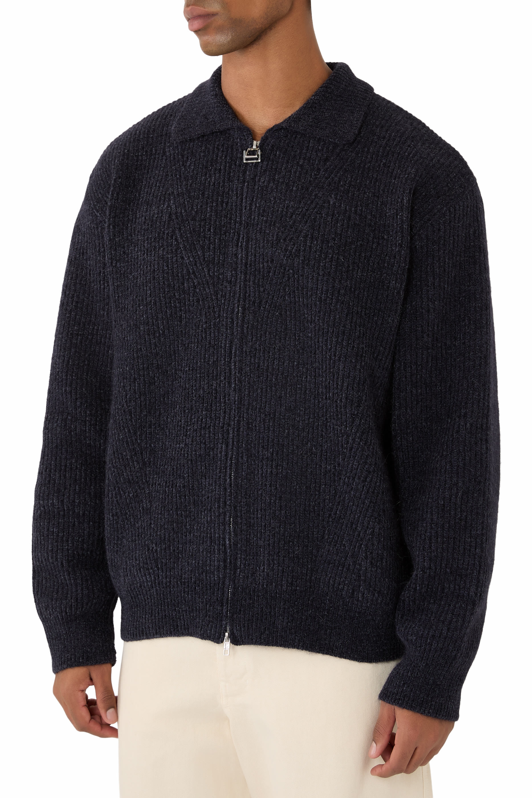 جاكيت منسوج بسحاب