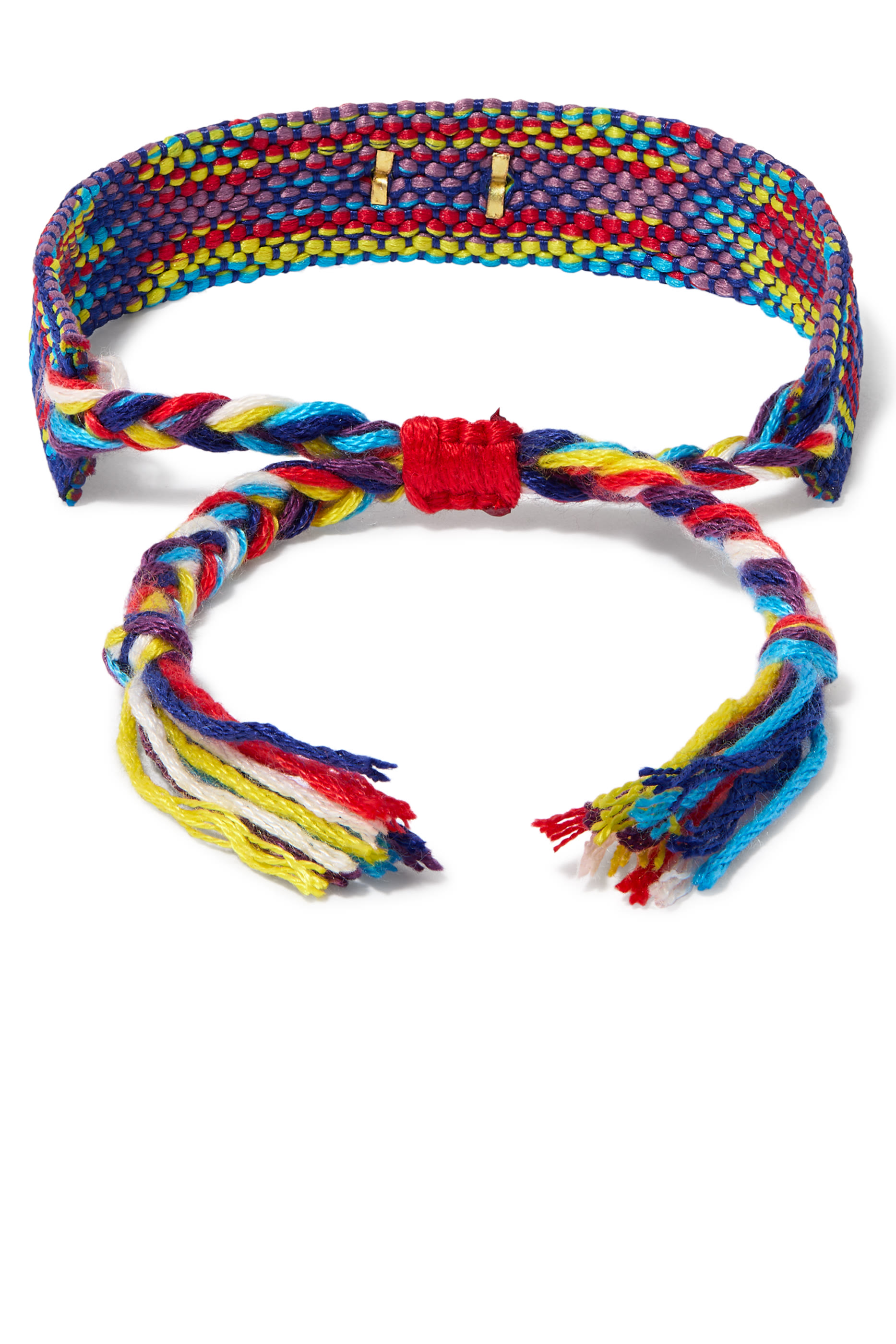 سوار يا عين بحلية عين الحسود منسوج، قماش وذهب اصفر عيار 18