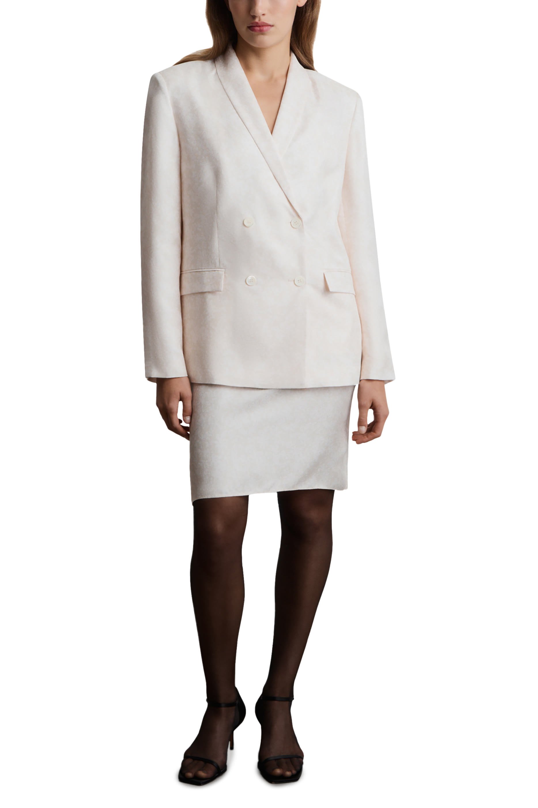 بليزر بصفي أزرار للإغلاق كتان