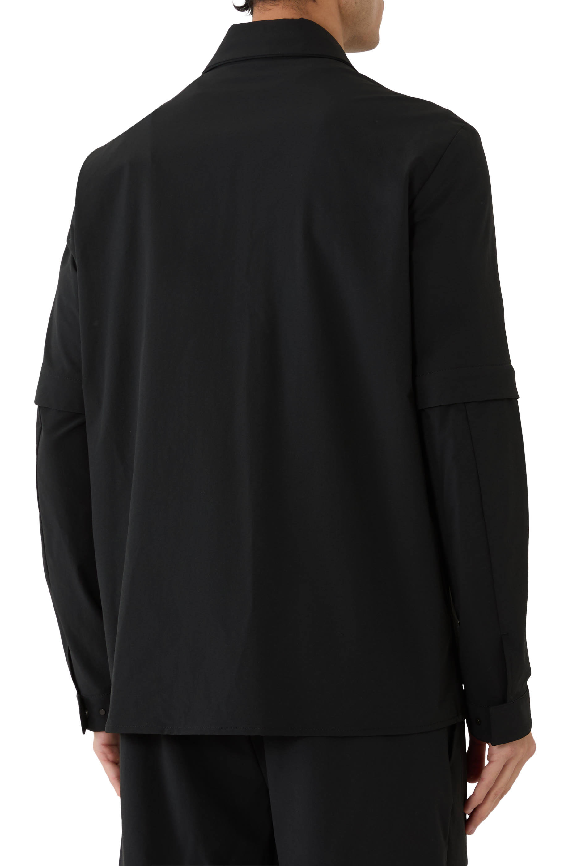 جاكيت بنمط قميص 2 في 1 مزين بشعار الماركة