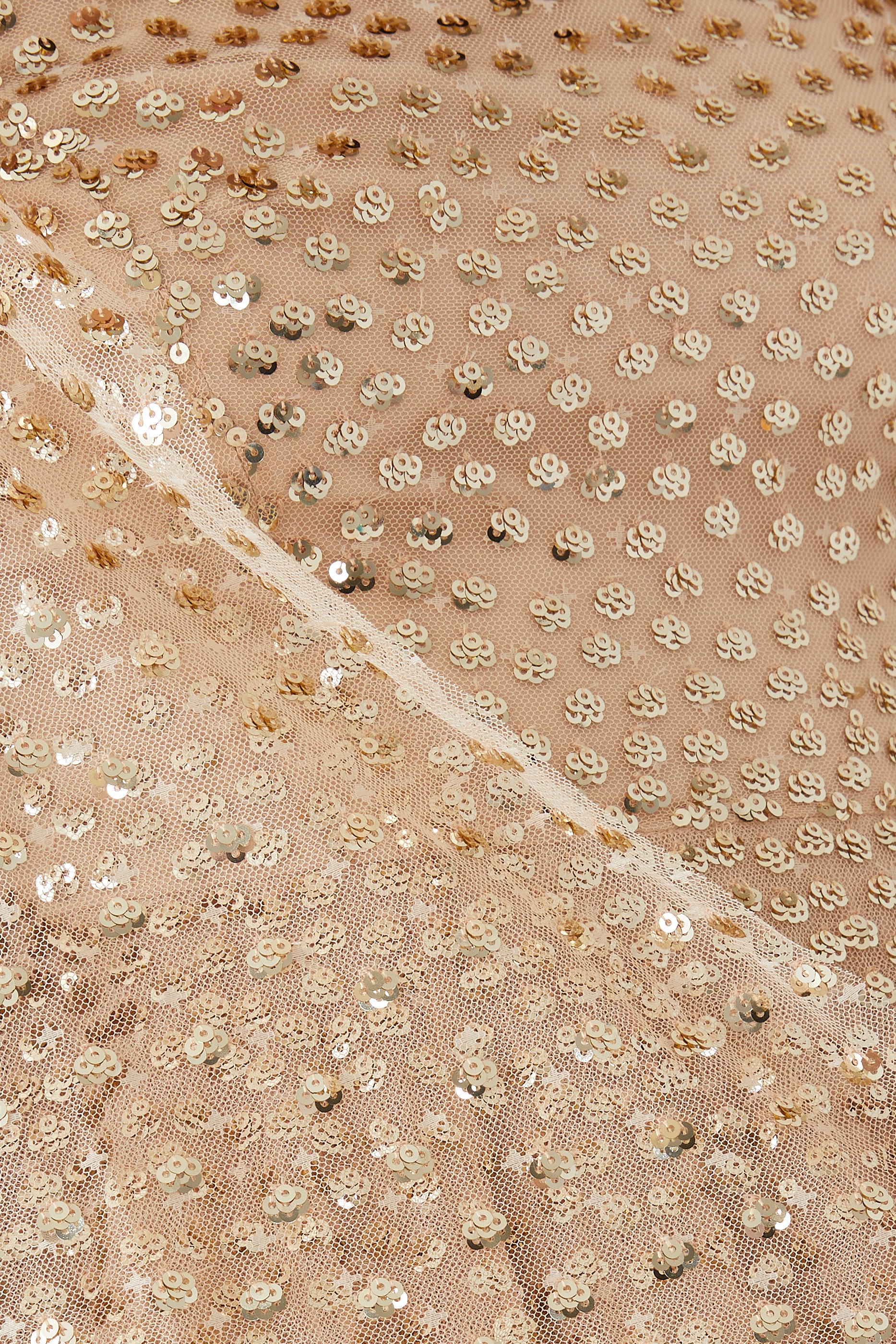 فستان قصير بكتف واحد مكشوف  ونقشة نقاط متناثرة