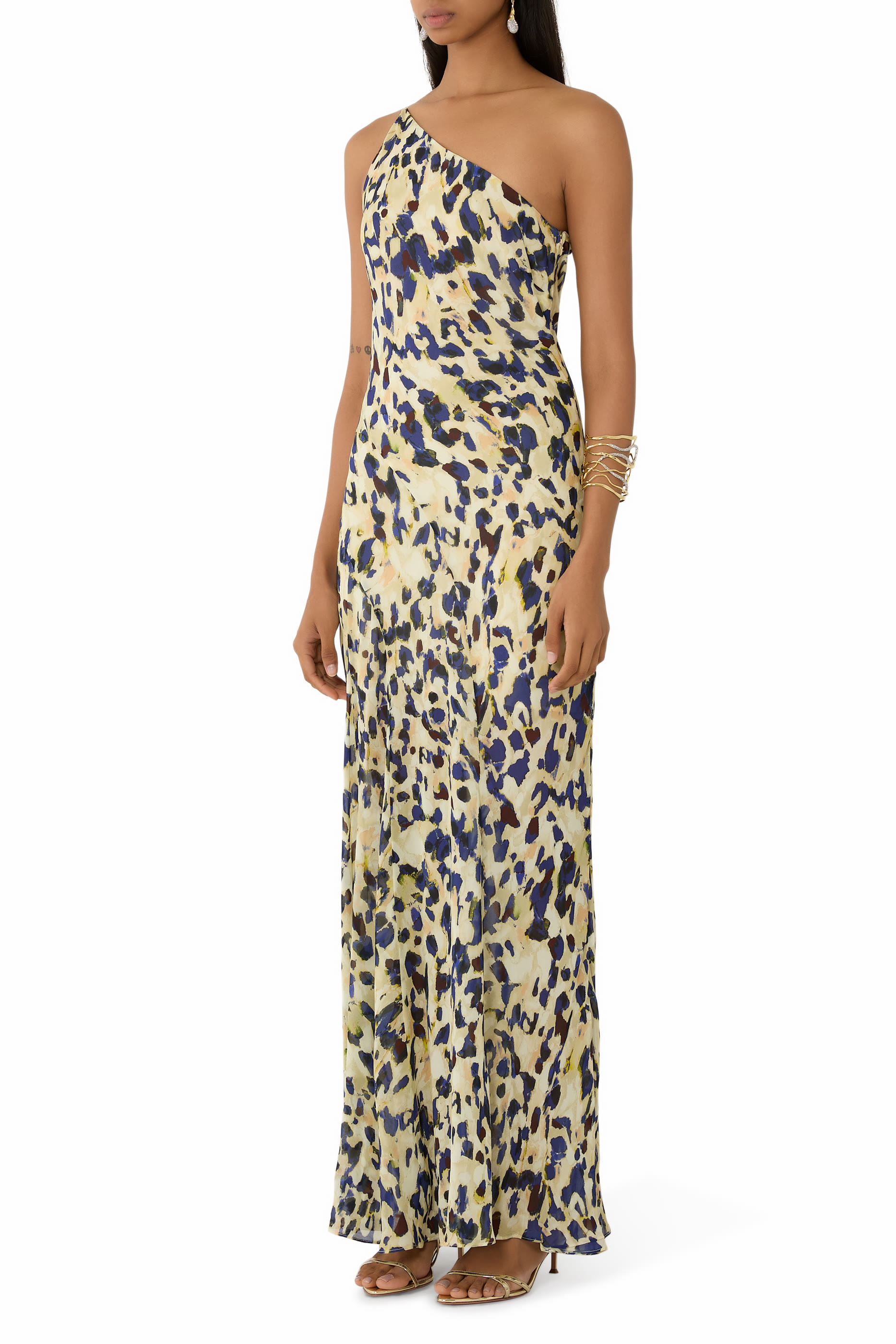 Kinetic Asymmetric Panel Maxi Dress