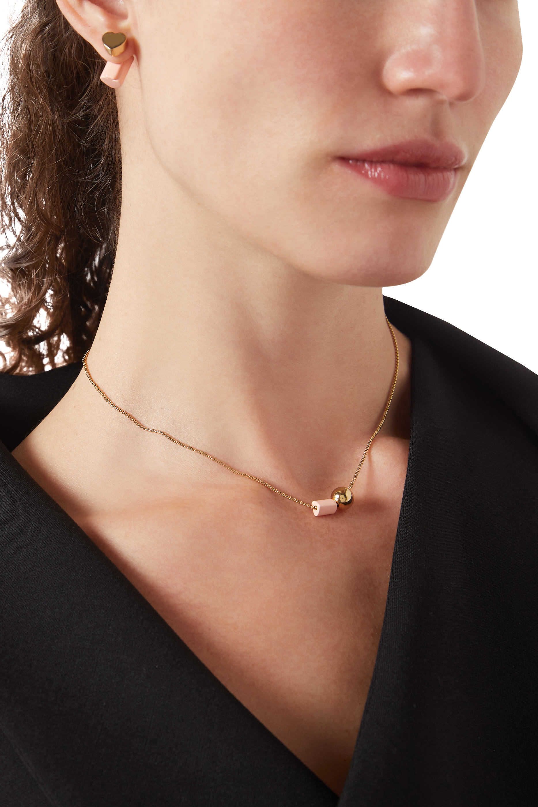 قلادة جيو بوب مزينة بمينا، معدن