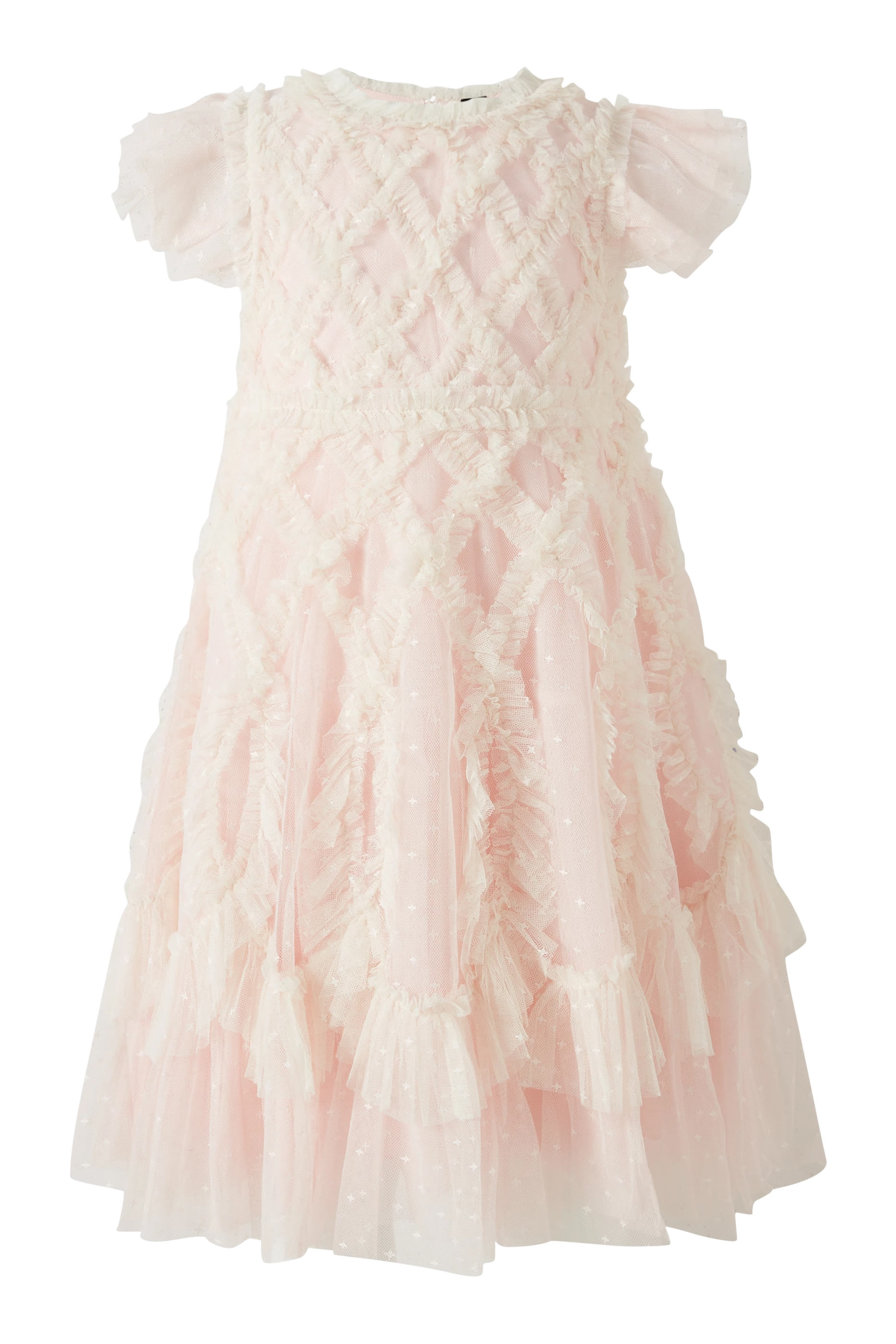 فستان  أنطوانيت بصدرية مزينة بأزهار للأطفال null