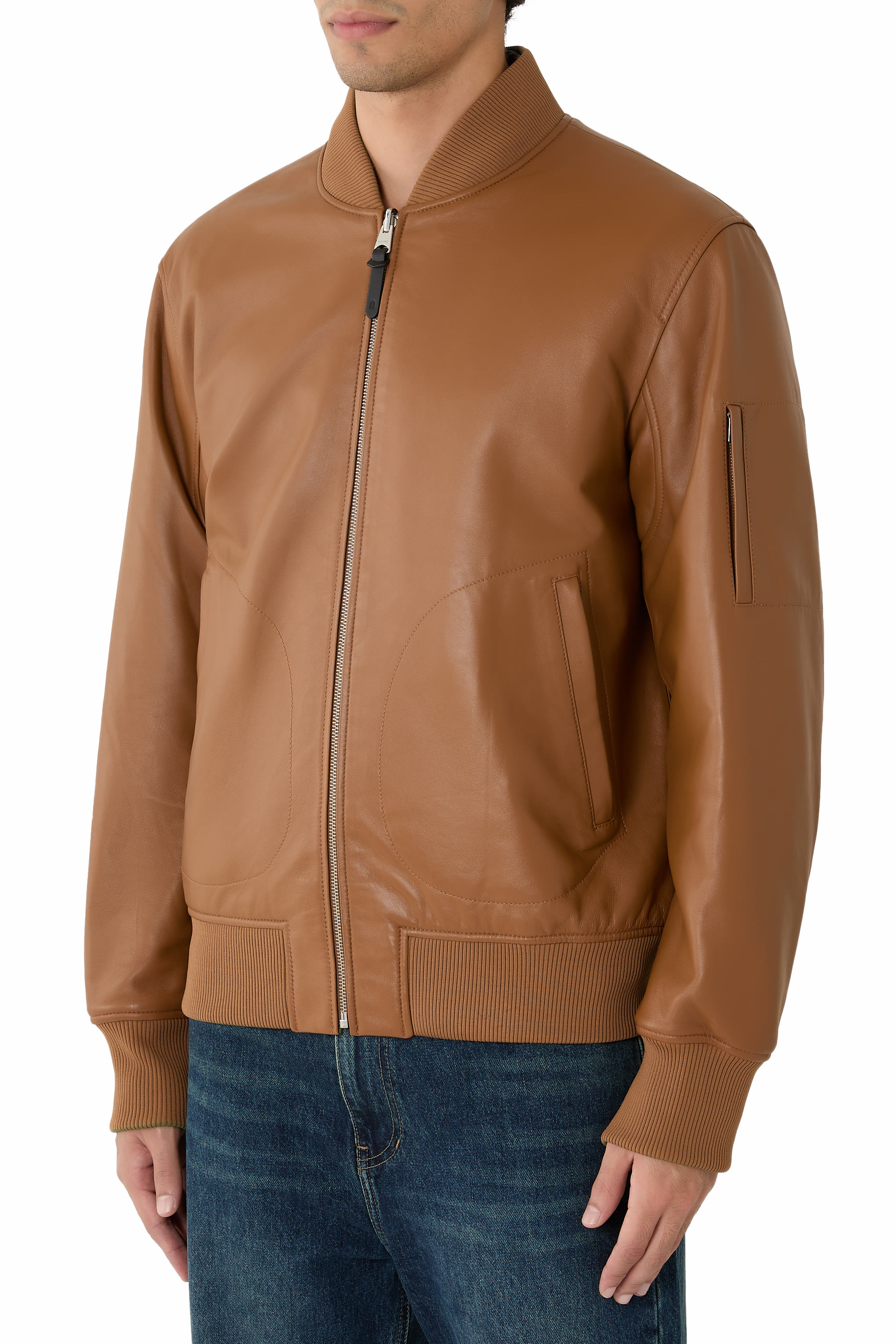 EASTON-SA 2-in-1 Reversible Leather Bomber Jacket