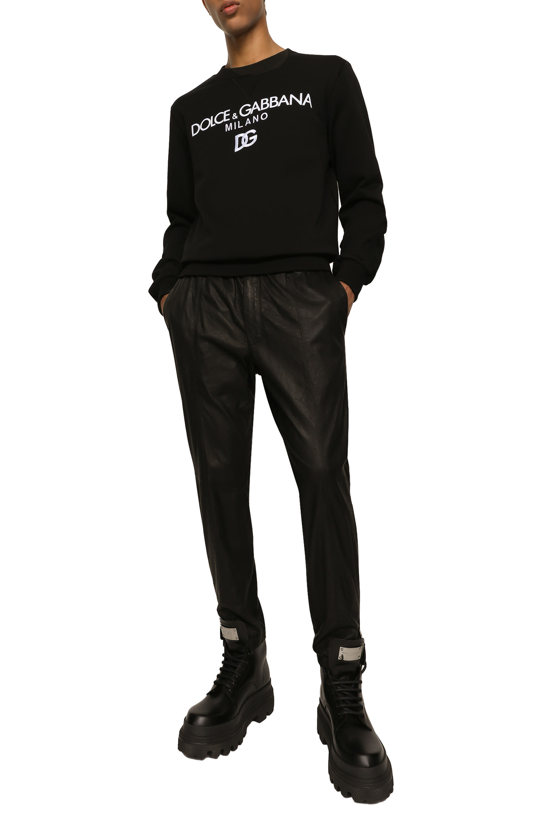 سويت شيرت جيرسيه بتطريز حرفي شعار الماركة