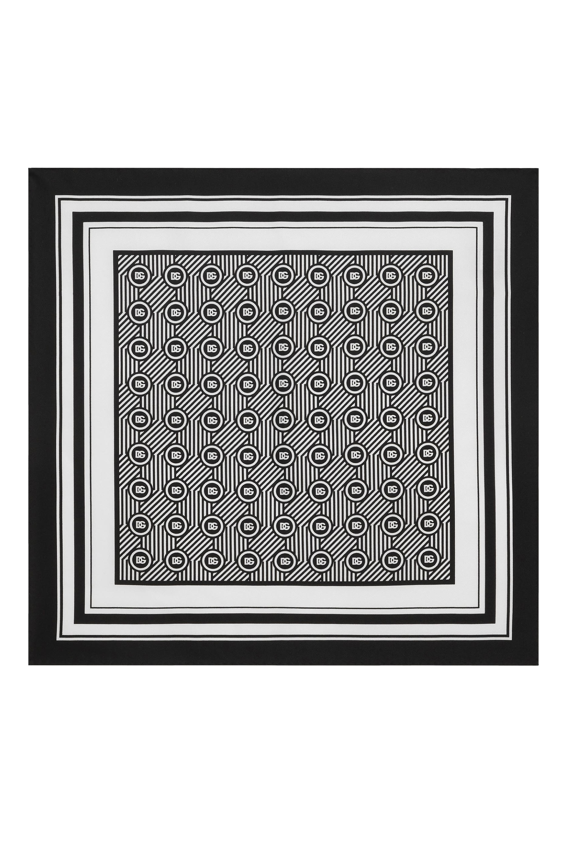 وشاح جيب مربع بطبعة بتصميم صغير حرير