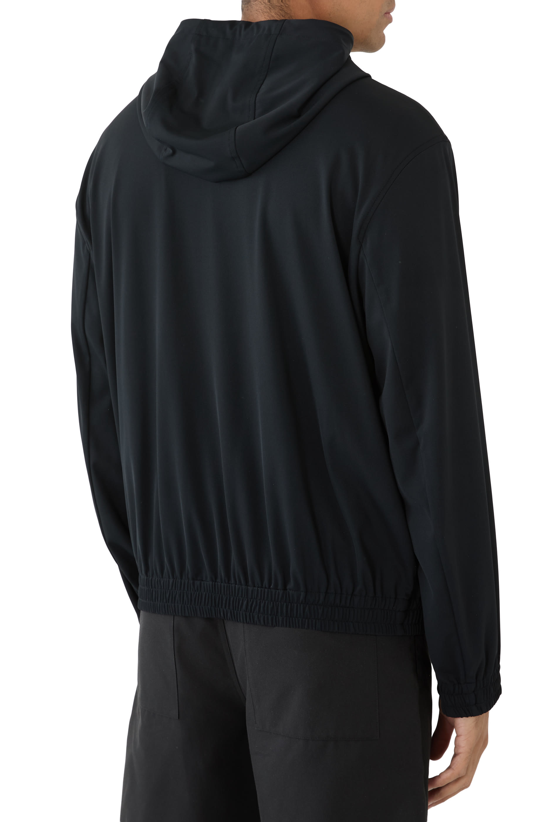 جاكيت بغطاء رأس بقصة واسعة نايلون 