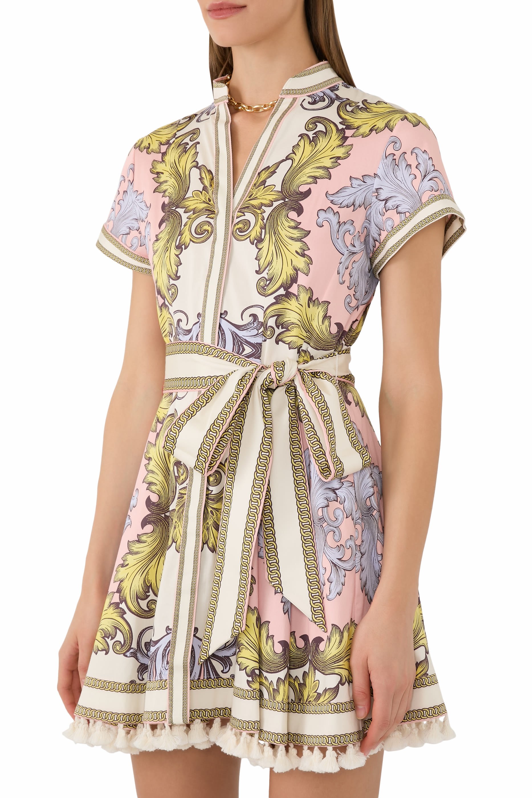 فستان لاكي قصير بتصميم قميص