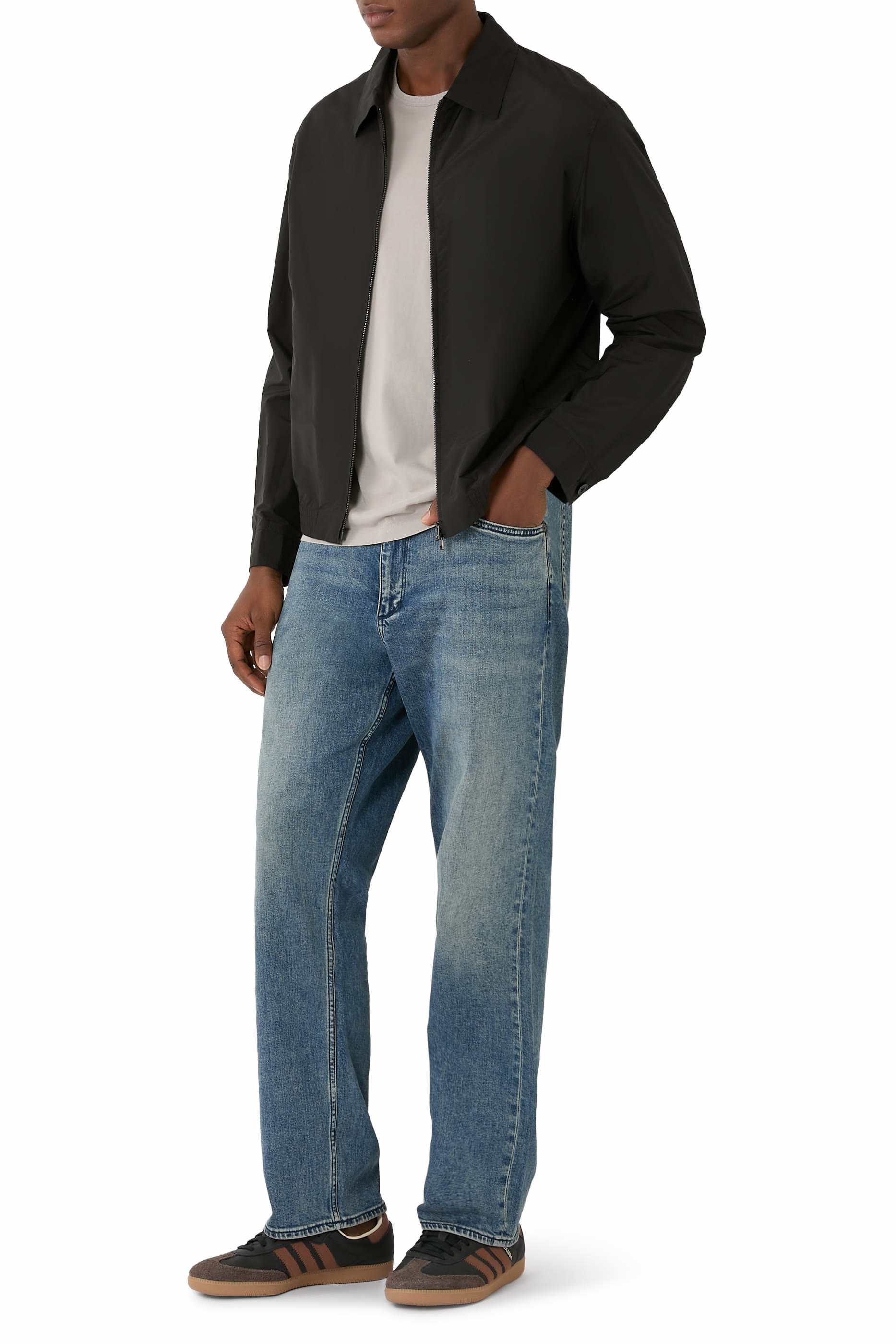 جاكيت بسحاب مزيج قطن