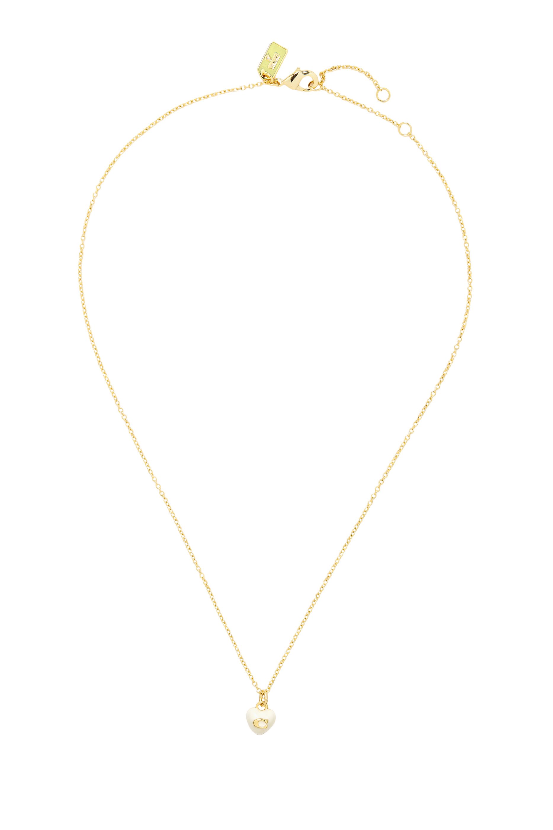 قلادة بدلاية صغيرة بتصميم قلب مزين بمينا وشعار الماركة