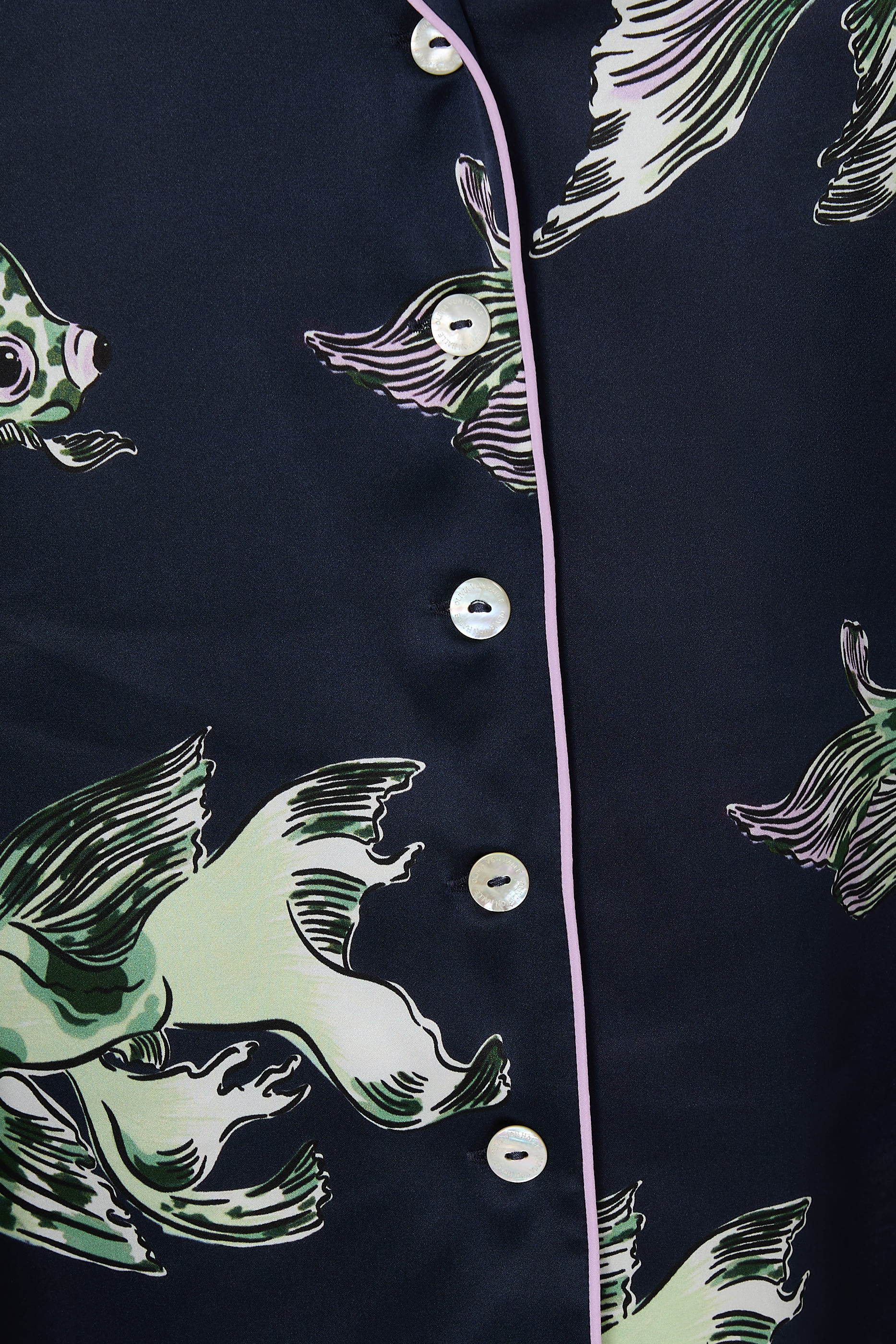 طقم بيجاما ليلا أبالون بلون فيروزي بنقشة زهور