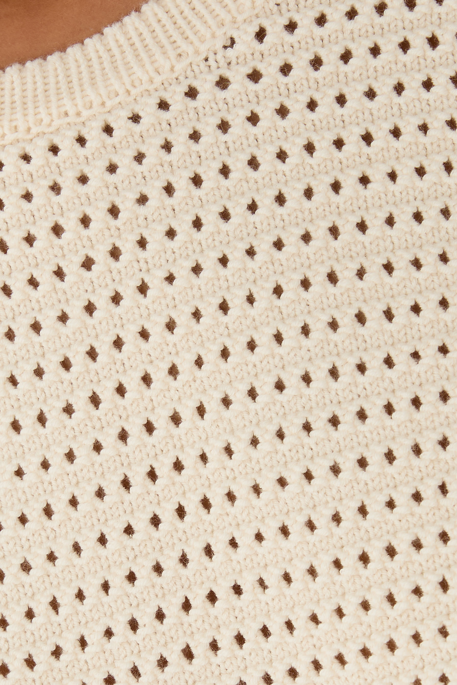 كنزة قصيرة كابسول ريزورت أوبن وورك قصيرة منسوجة بنقشة متموجة