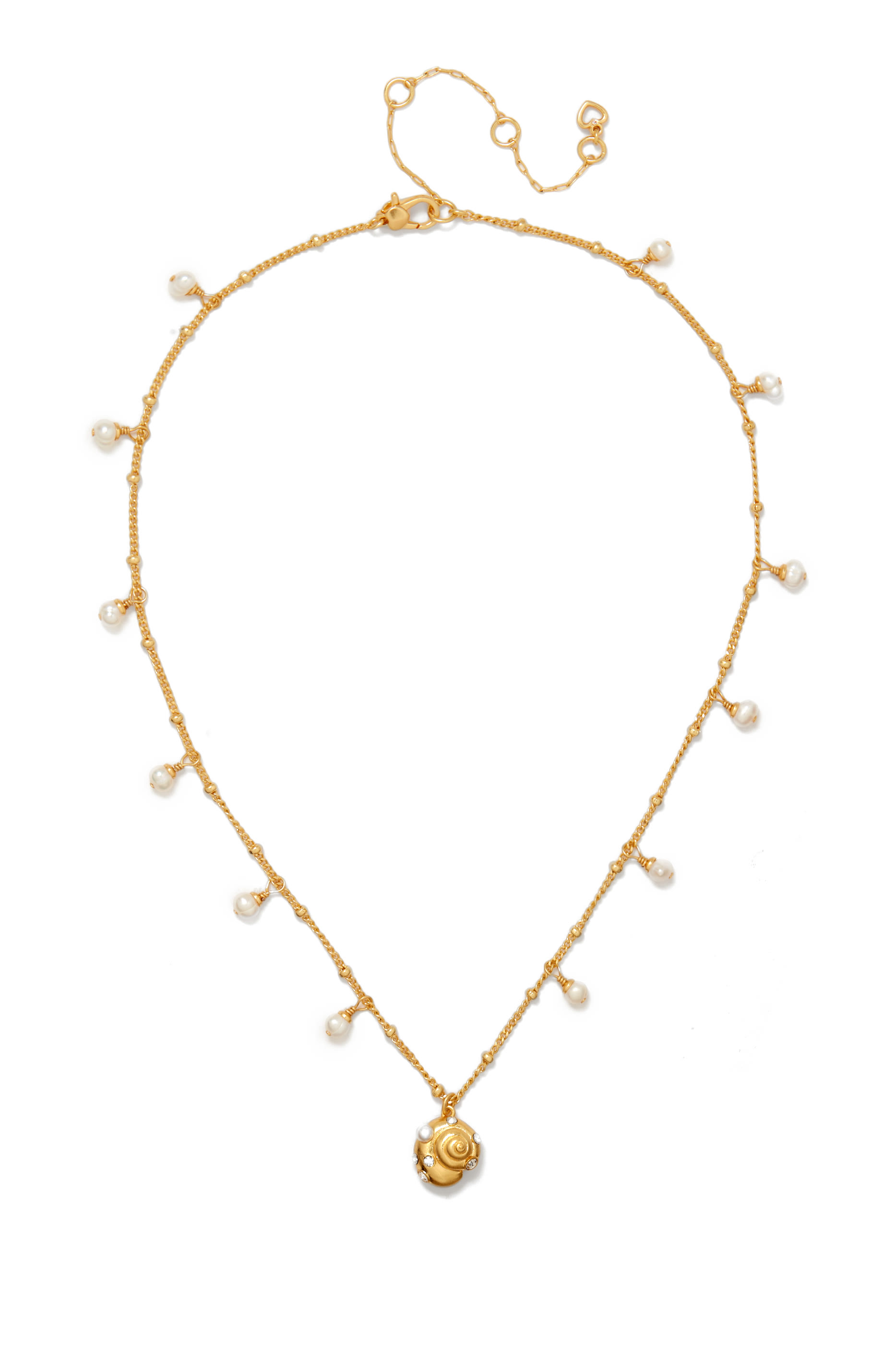 قلادة بيتشسايد مرصعة بلؤلؤ مياه عذبة وأحجار زركونيا مكعبة نحاس مطلي