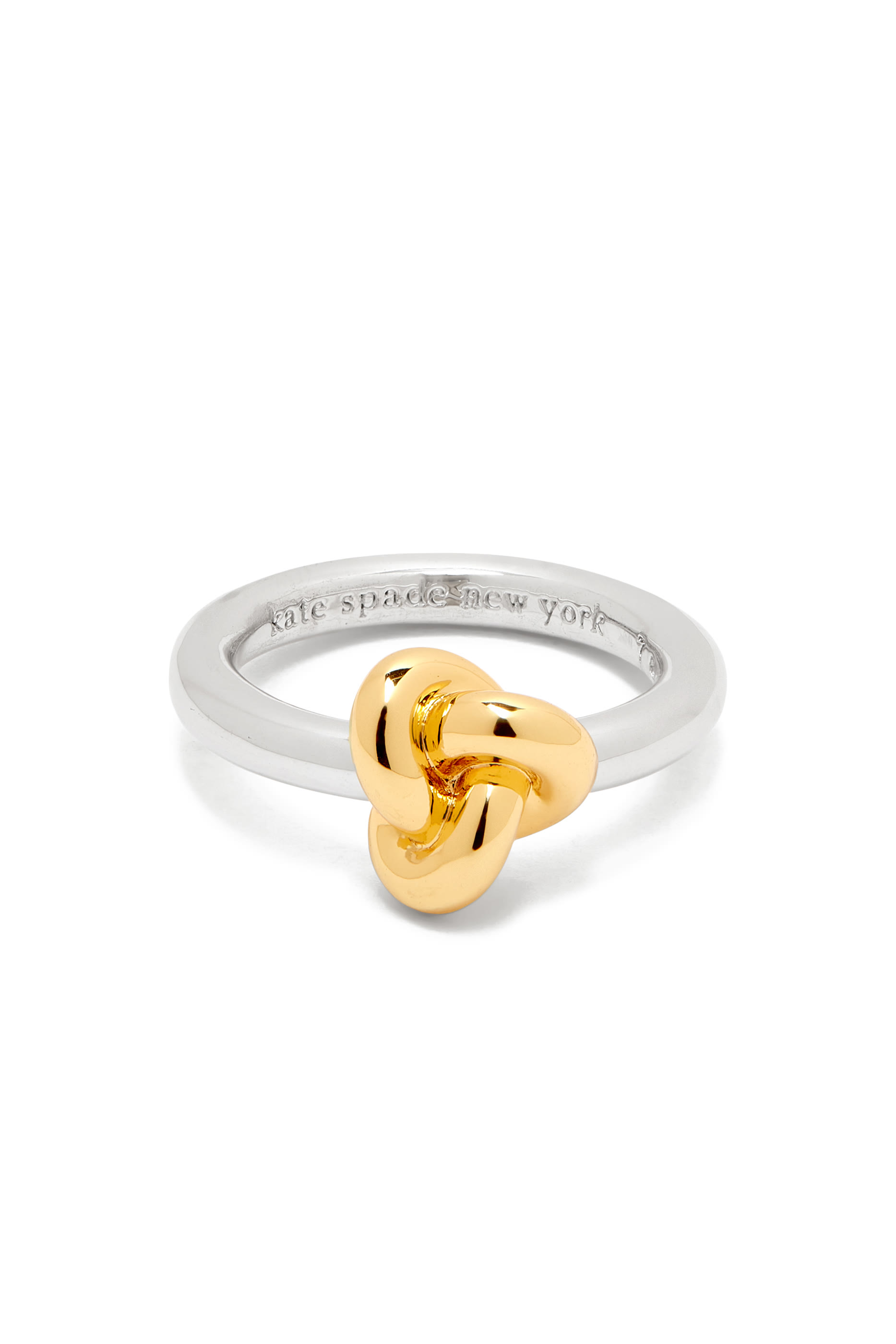 خاتم بتصميم عقدة مزدوجة، معدن مطلي