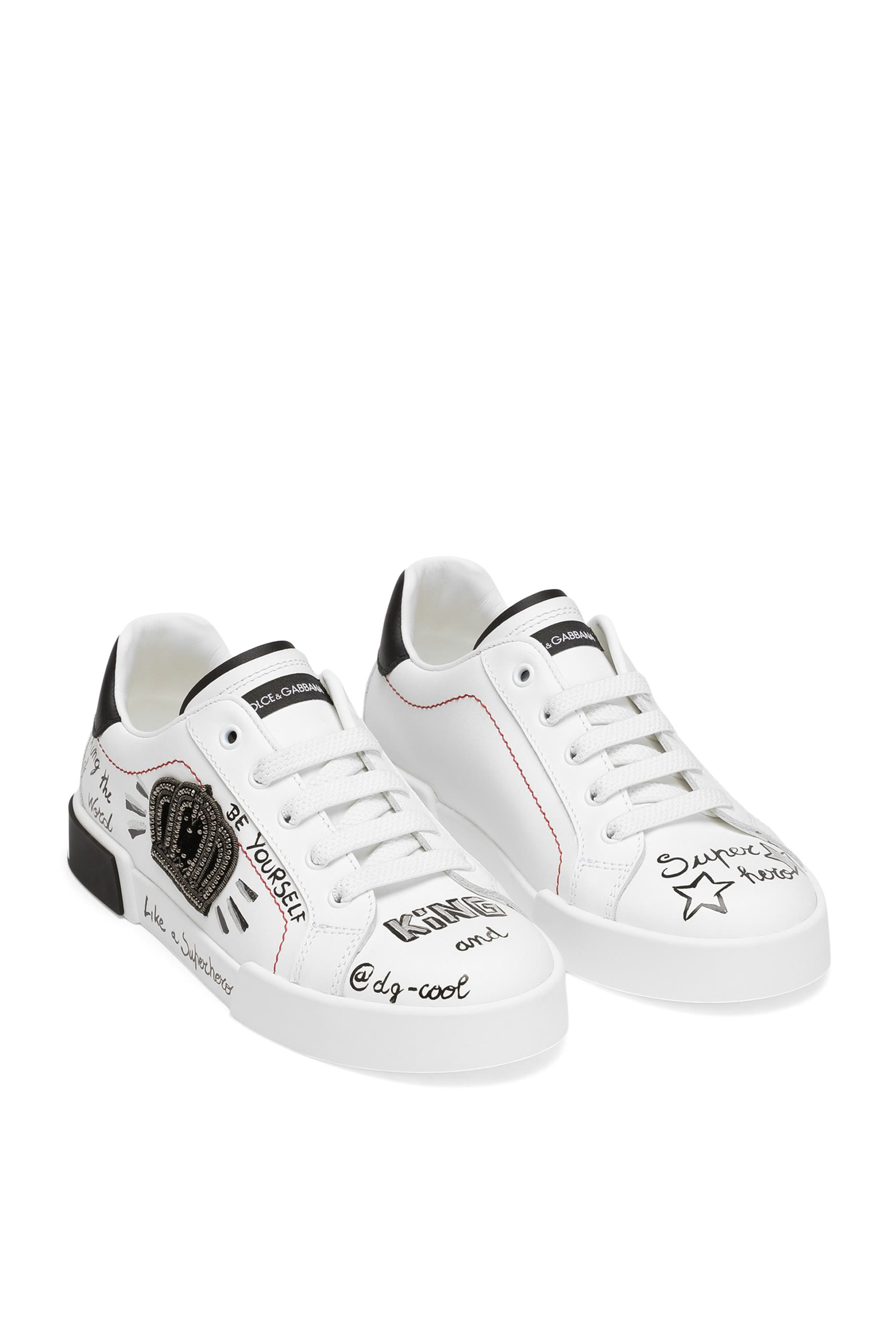 Kids Graphic Print Calfskin Portofino Light Sneakers