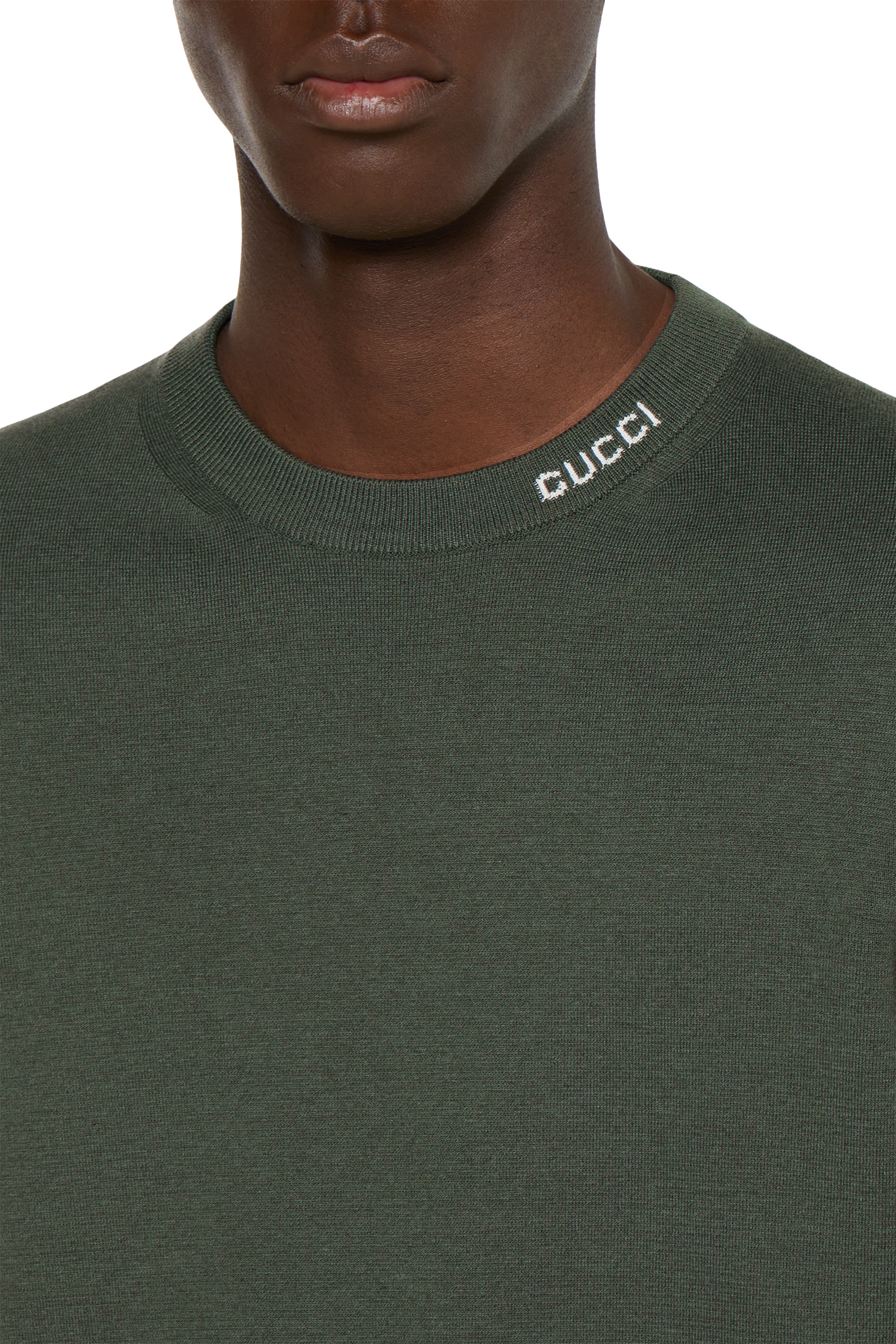 كنزة منسوجة حرير وقطن