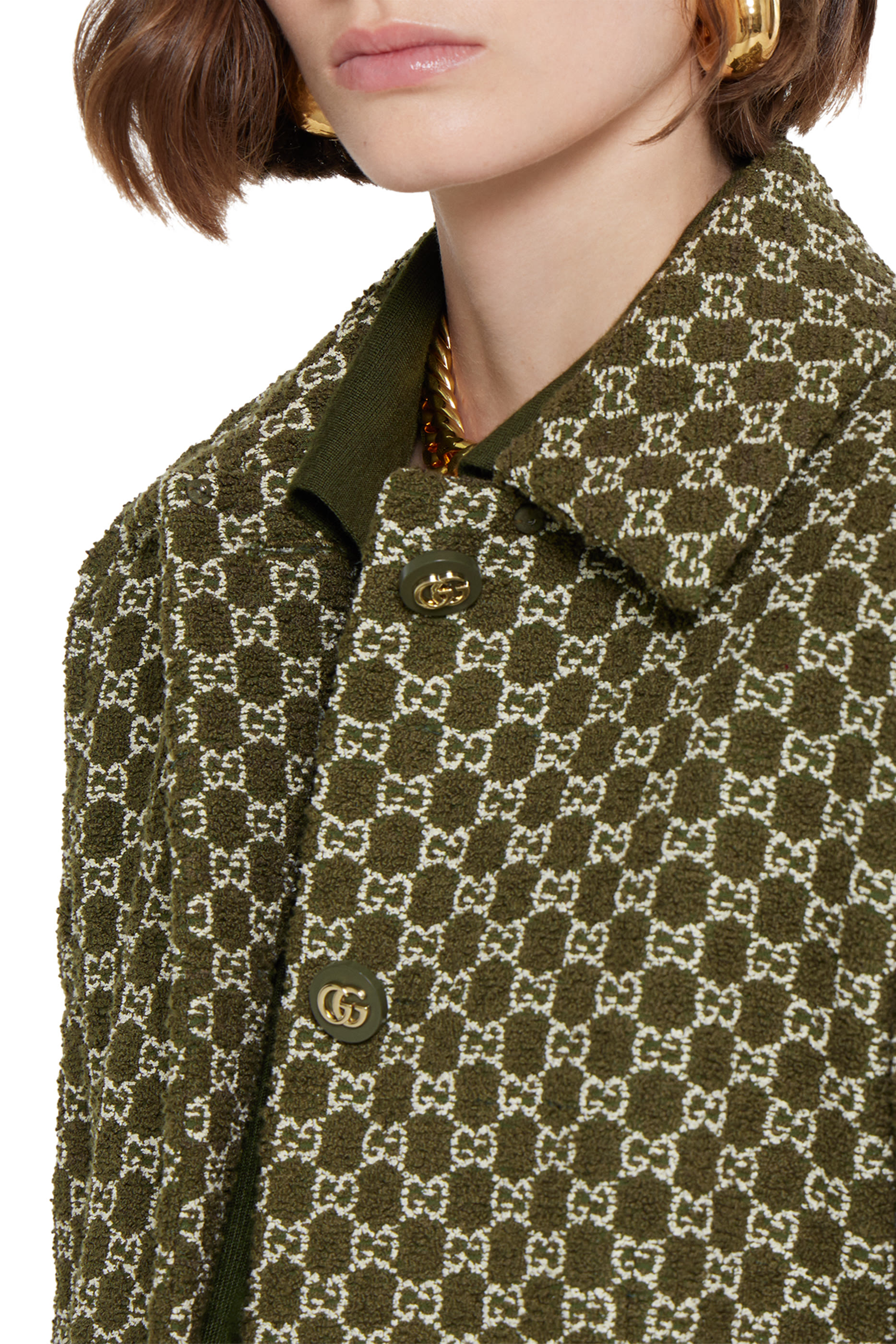 جاكيت بنقشة حرفي شعار الماركة قطن بوكليه