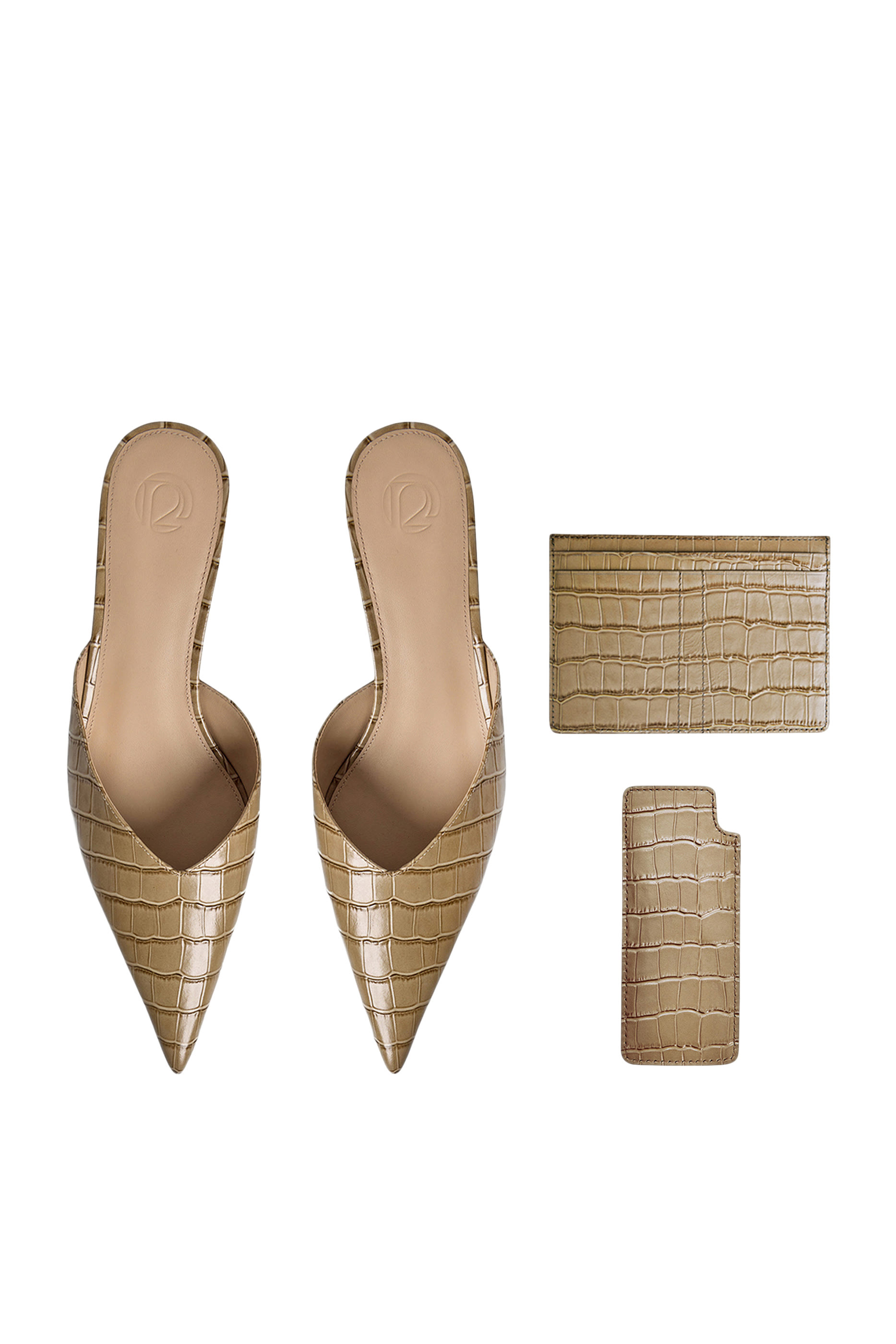 حذاء مفتوح بنقشة جلد تمساح 40 جلد