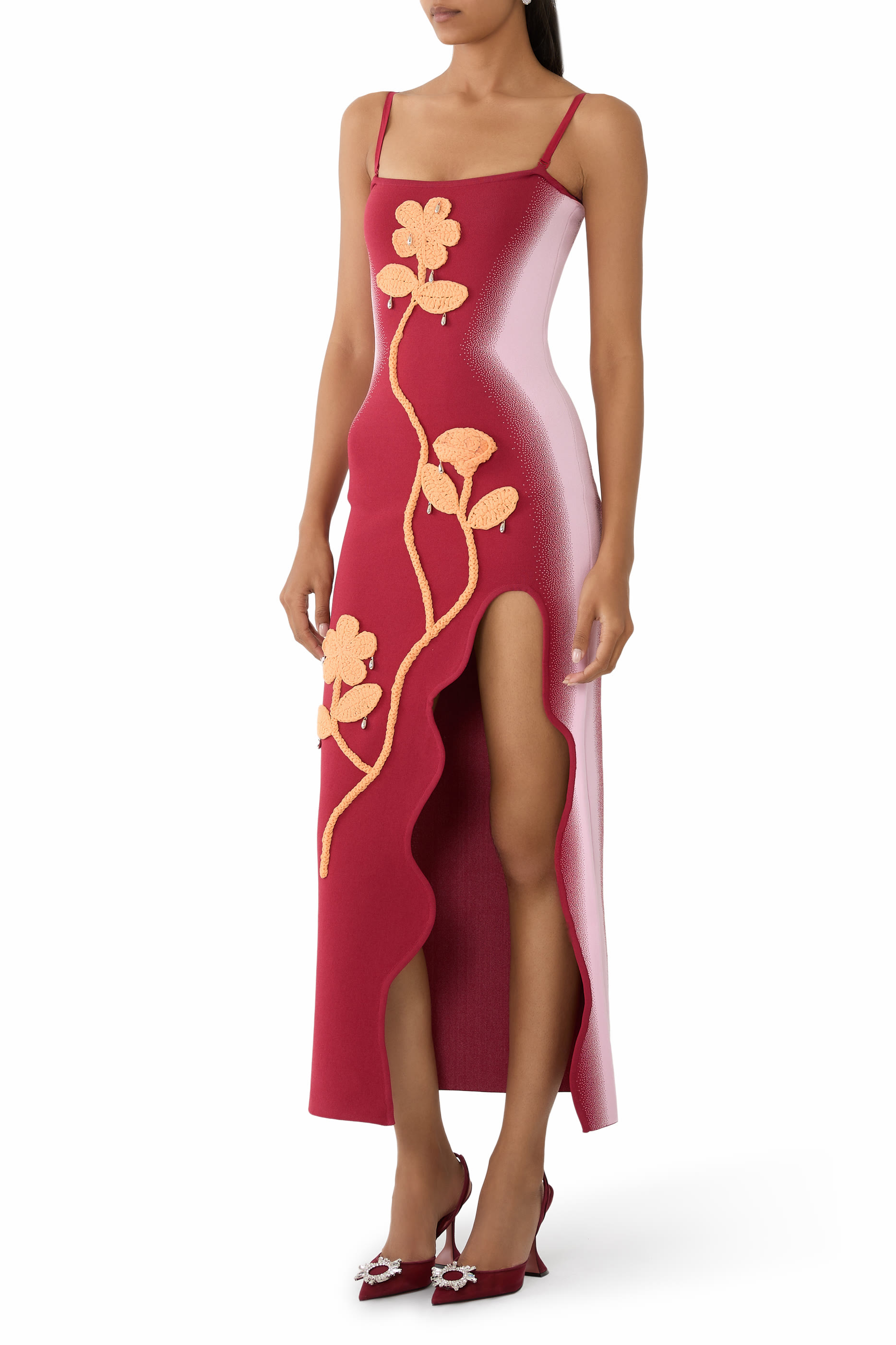 فستان شيري كروشيه طويل بلا أكمام