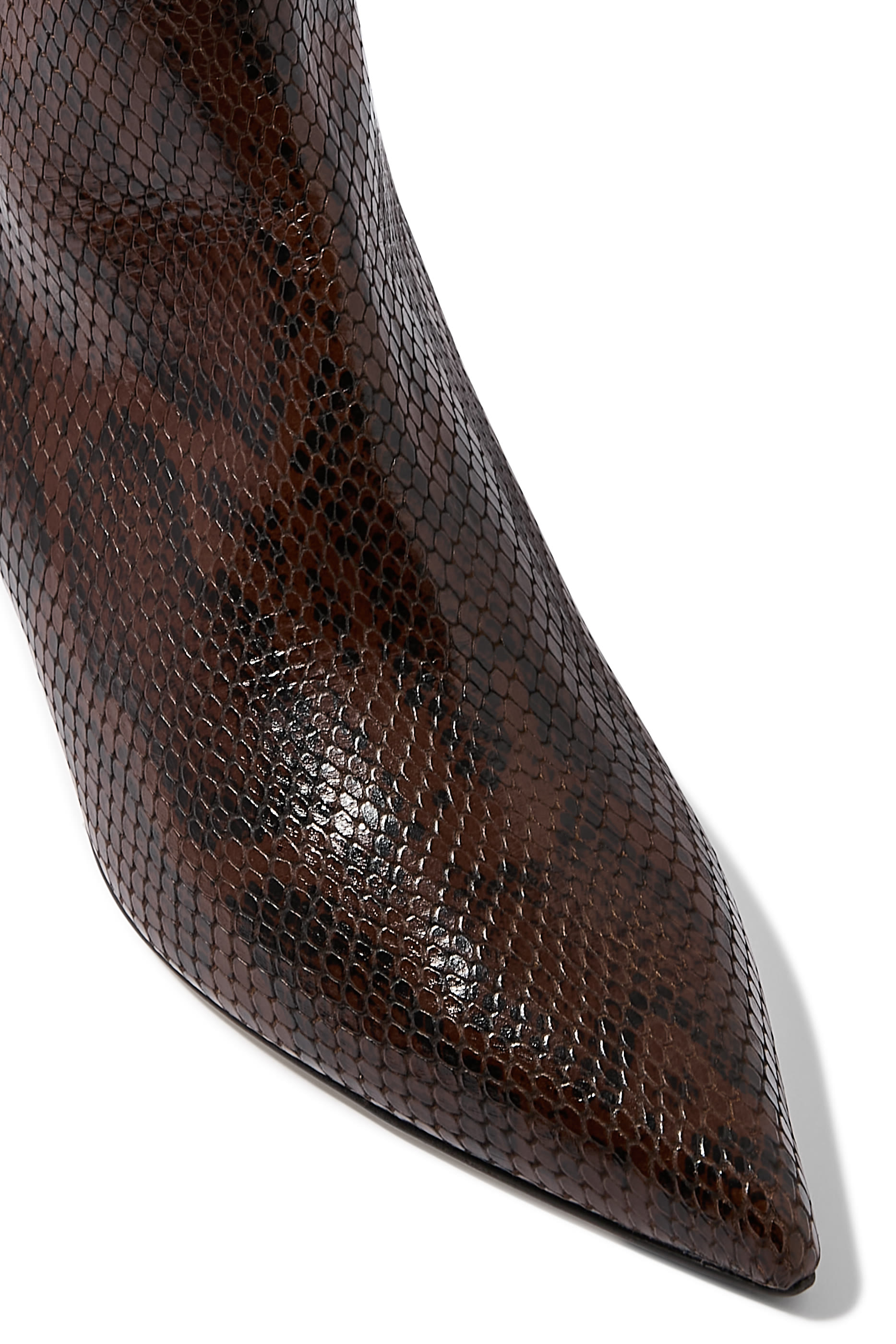 حذاء بوت صوفي بطول الكاحل جلد