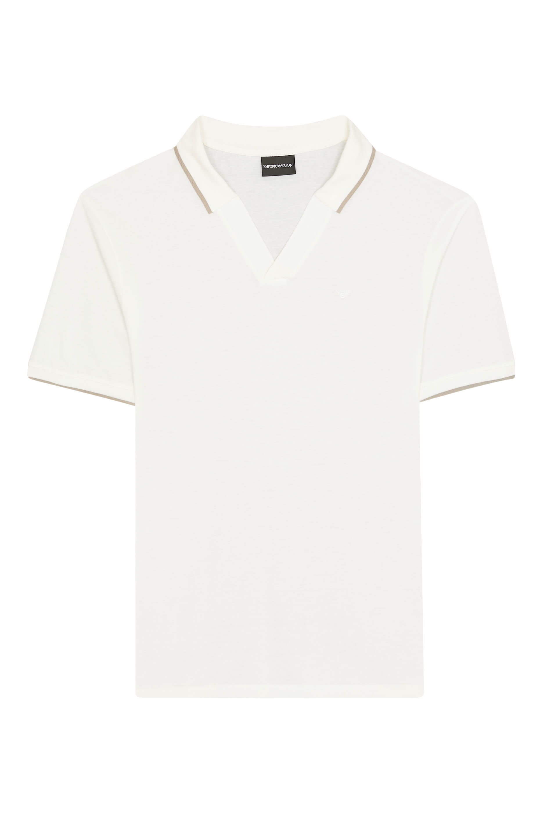 قميص بولو بياقة على شكل حرف V مزين بشعار الماركة صغير