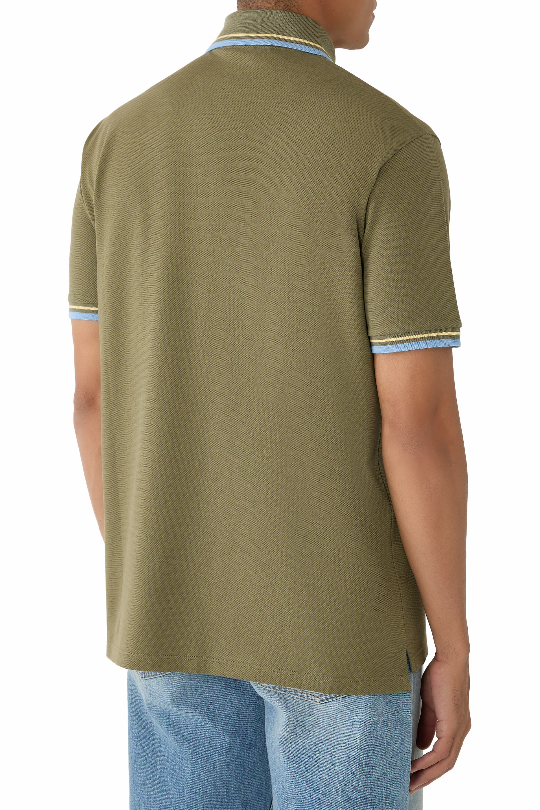 قميص بولو مطرز بشعار الماركة قطن بيكيه