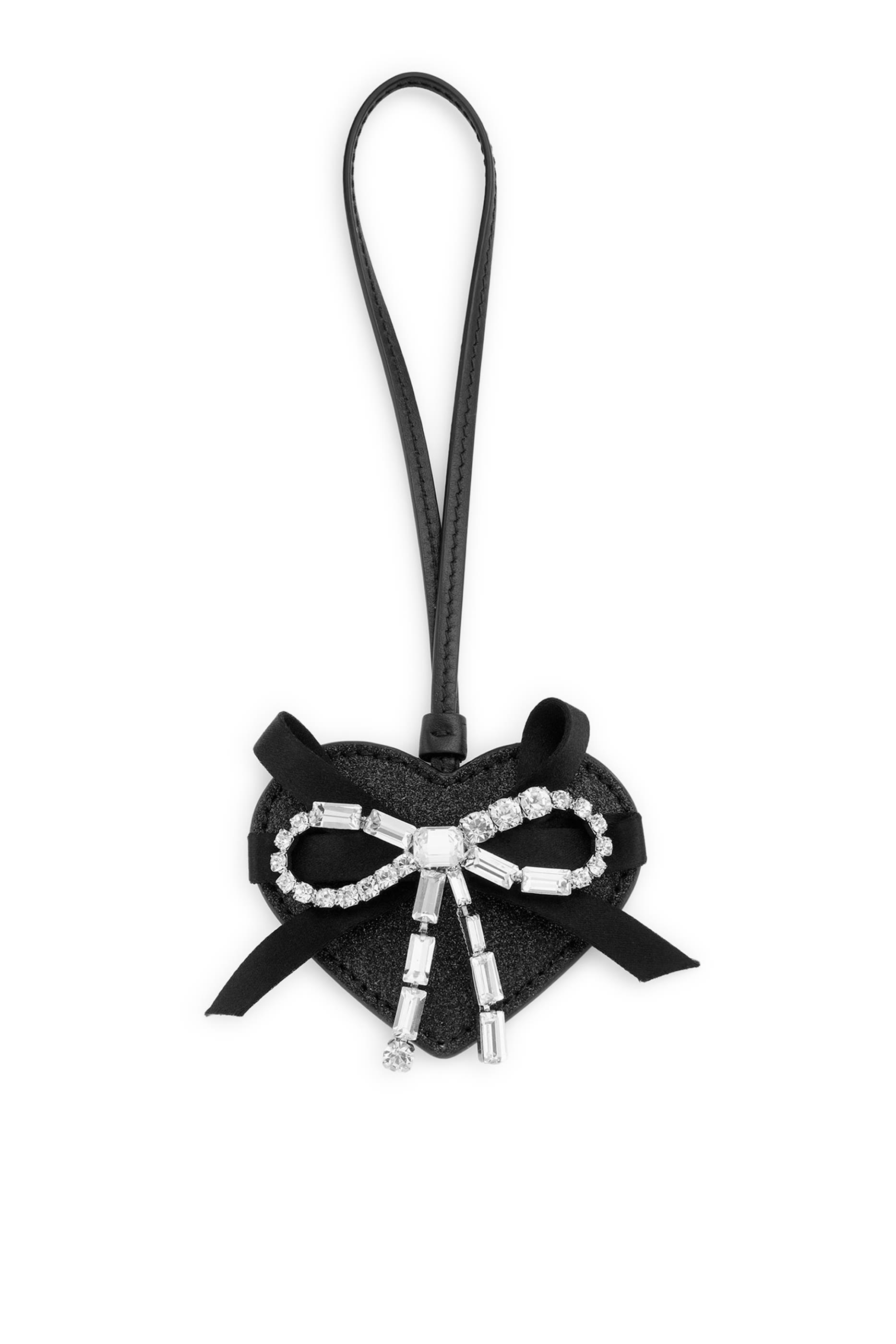 حلية حقيبة بتصميم قلب بفيونكة