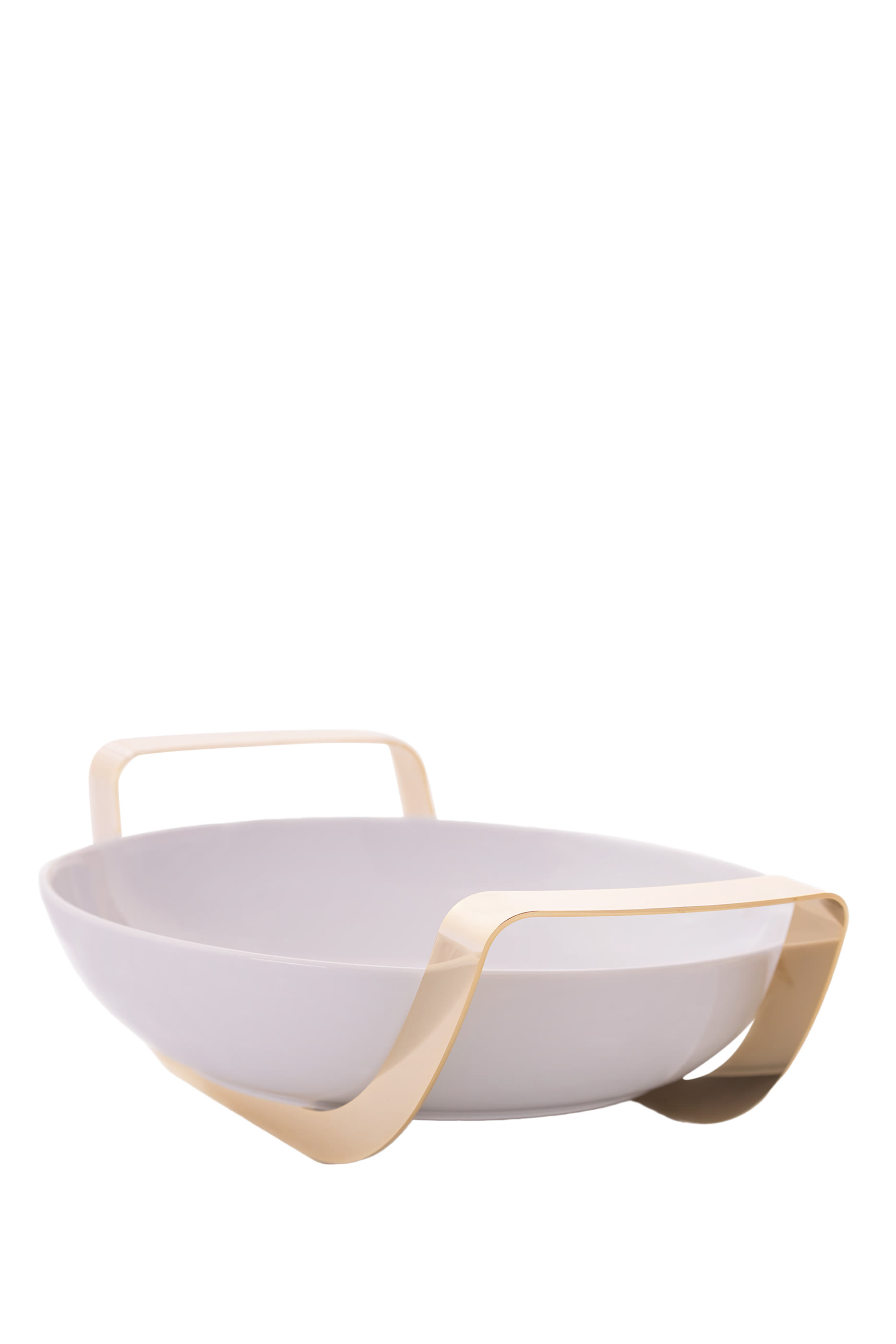 طبق دائري بورسلين بحامل ستانلس ستيل