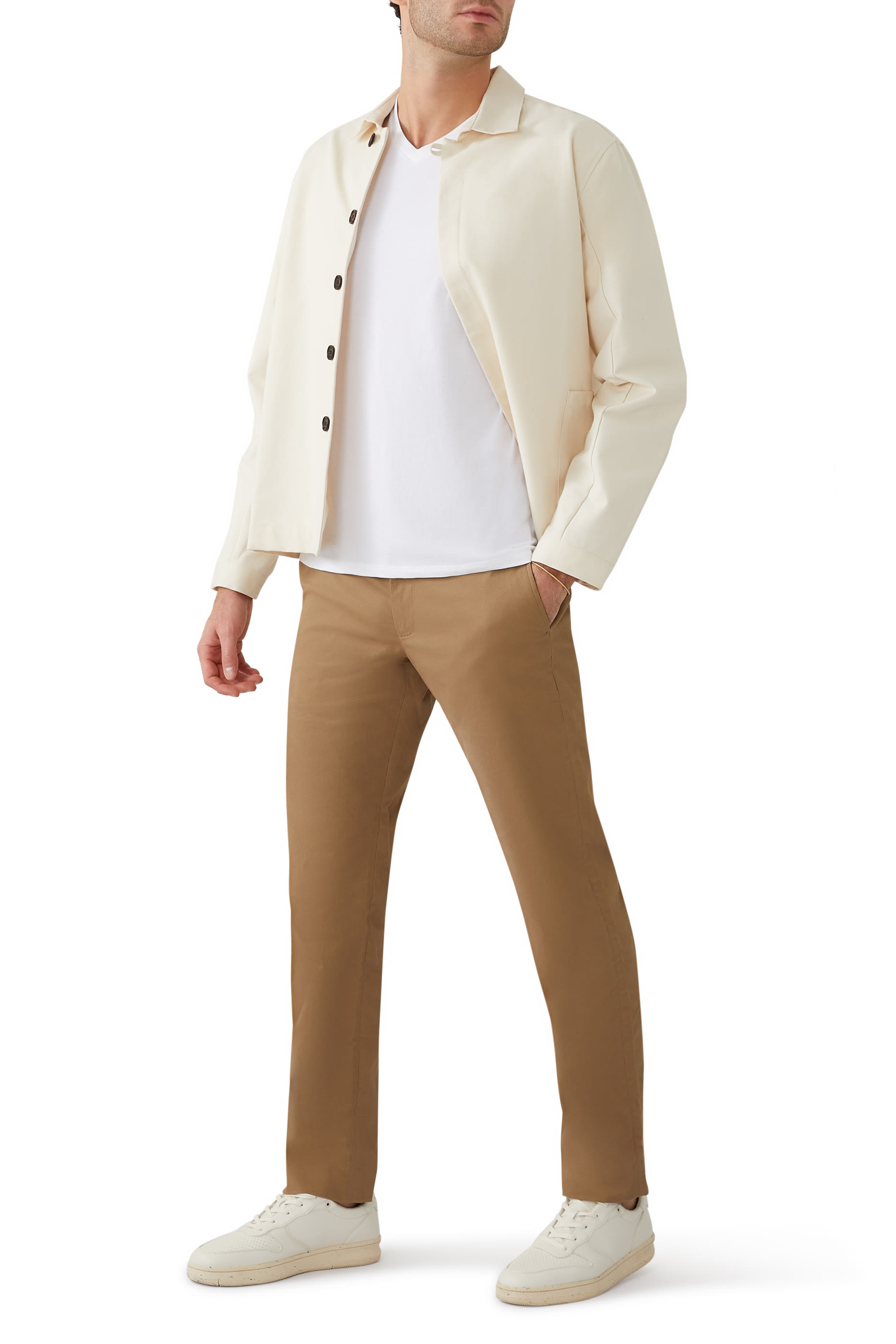 تيشيرت بياقة V قطن بيما