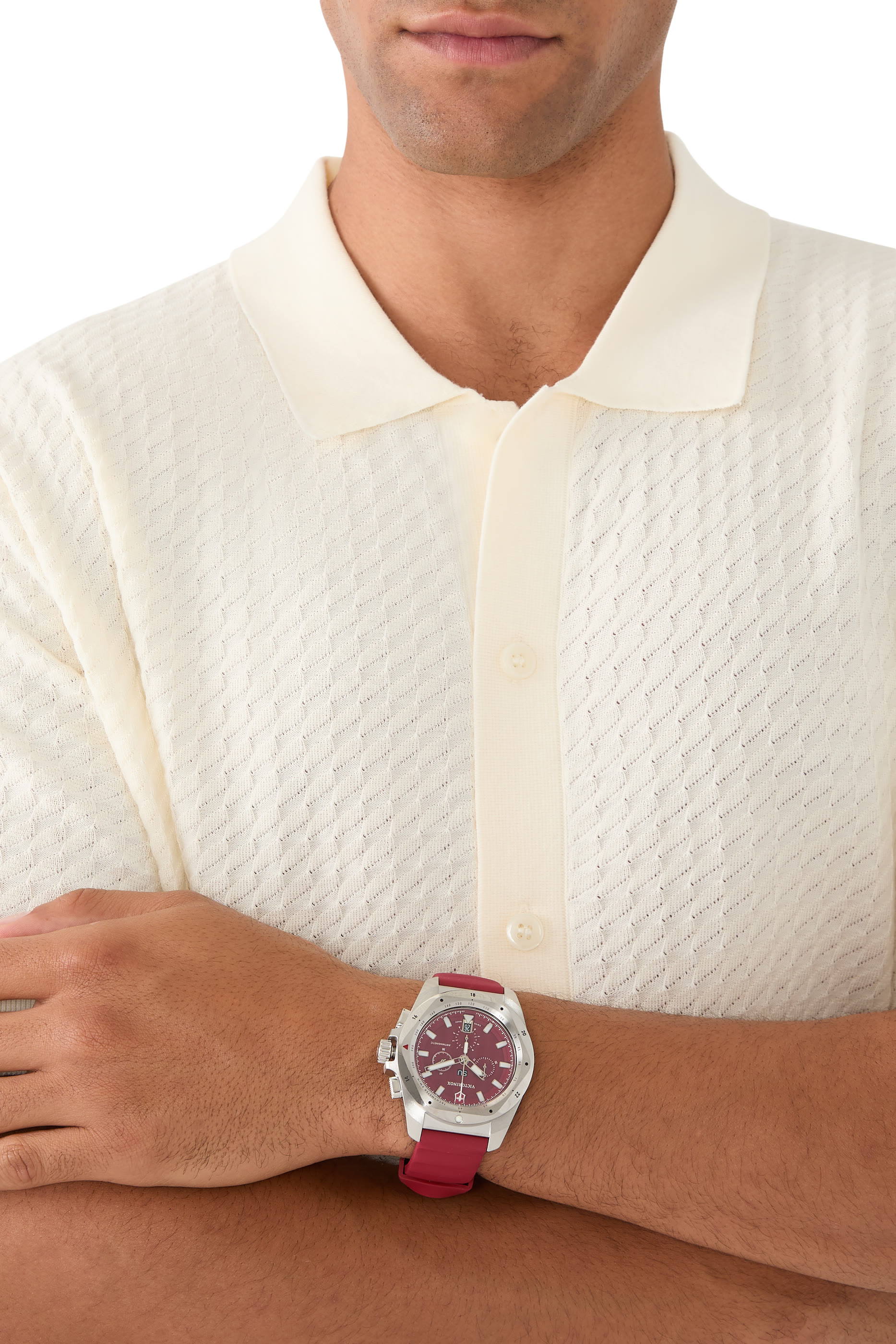 ساعة اي ان او اكس كرونو، ستانلس ستيل ومطاط