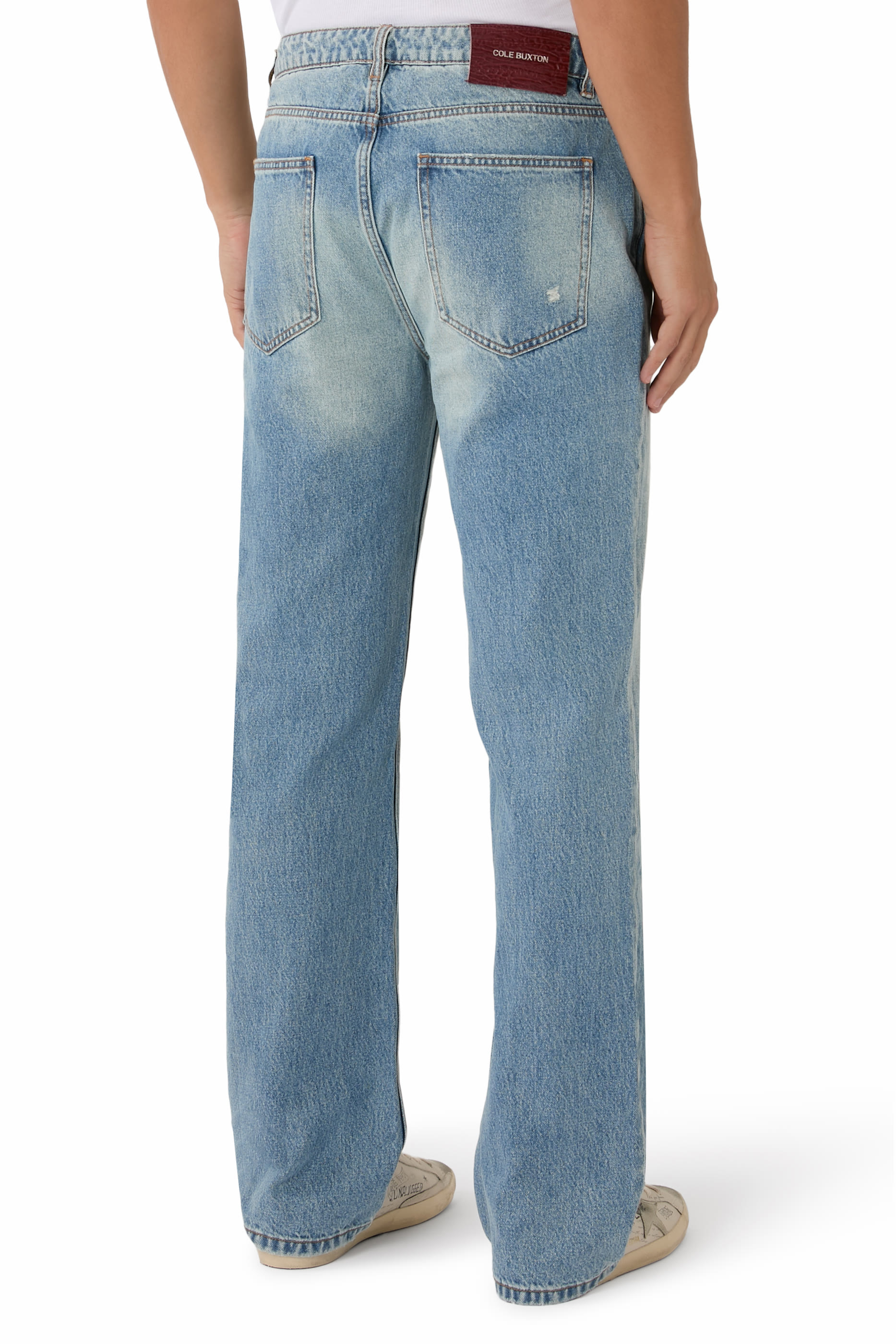 بنطال جينز بتفاصيل ممزقة دنيم