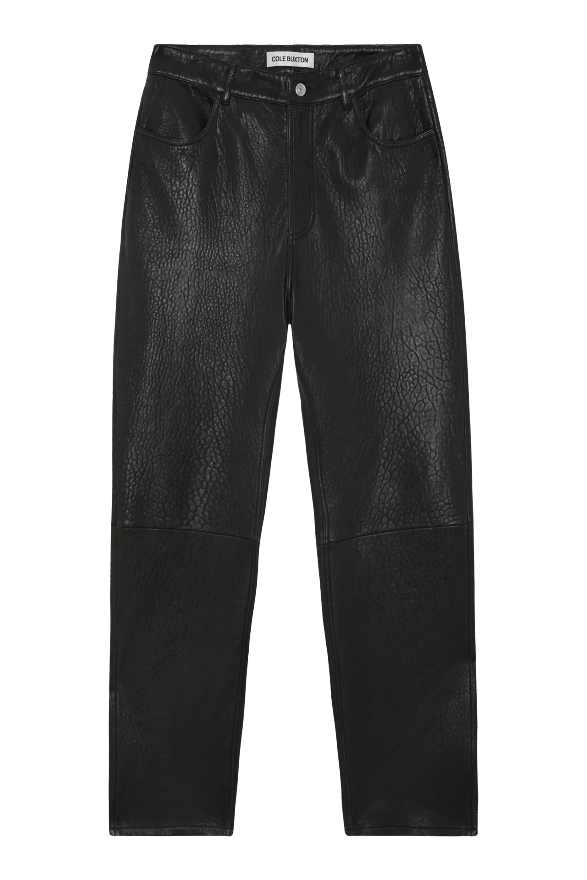 بنطال جينز جلد حمل بلمسة مجعدة