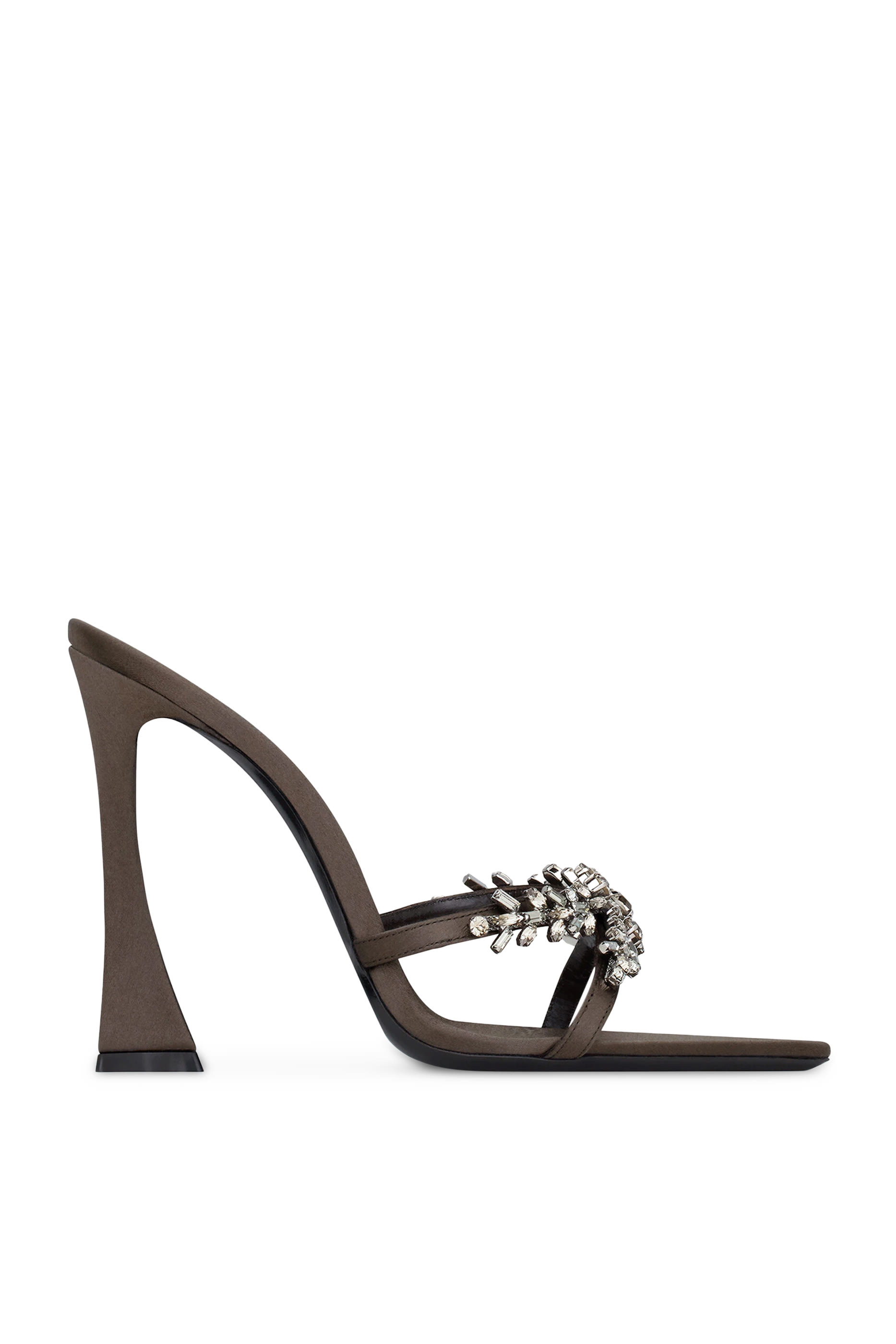 حذاء ليز مفتوح 110 ساتان كريب مرصع بأحجار الراين