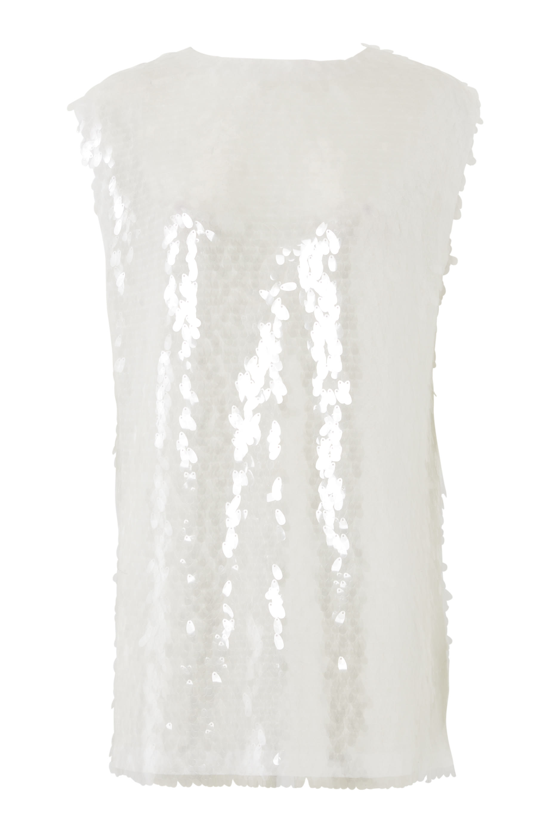 بلوزة بلا أكمام بياقة ضيقة وترتر