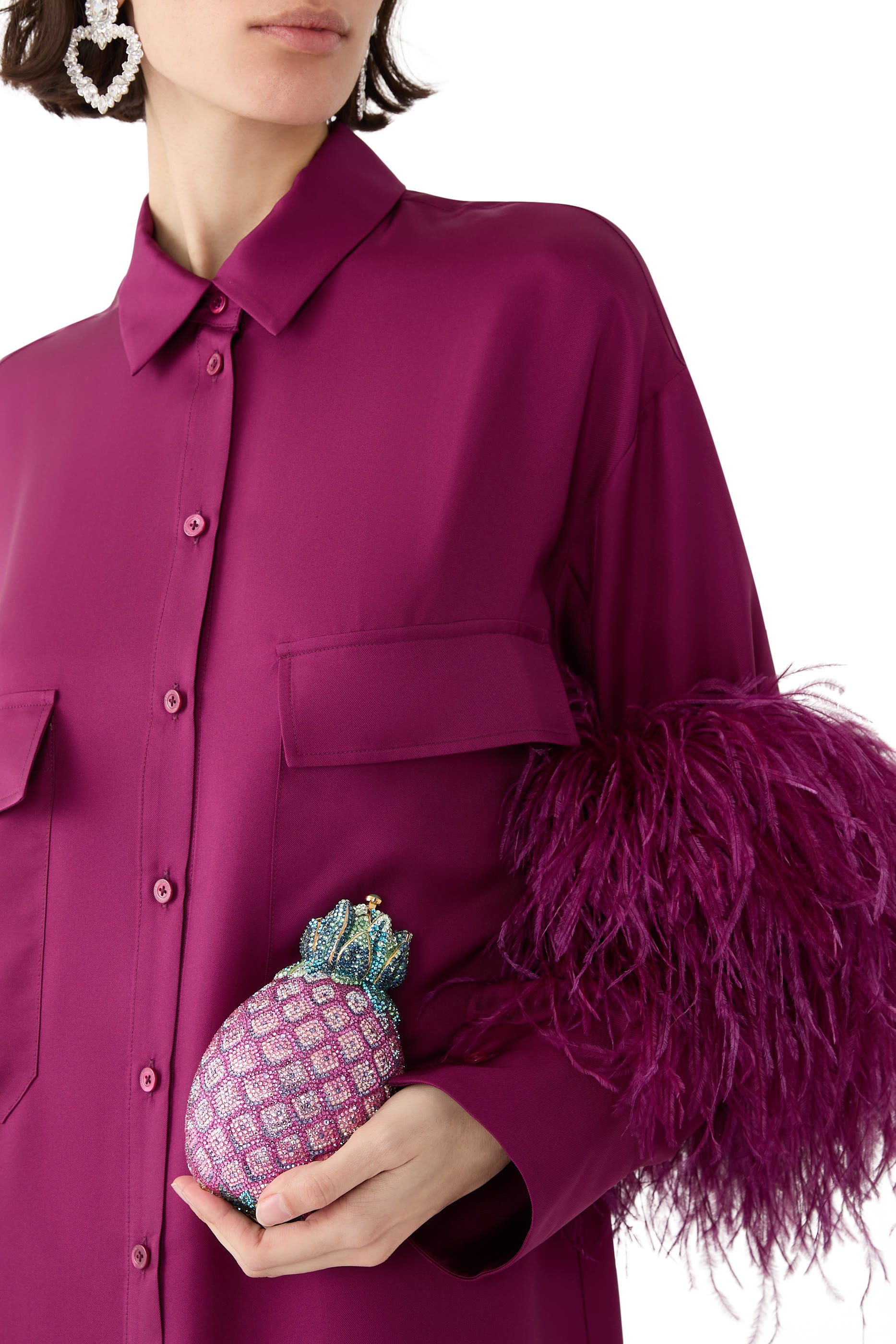 كلاتش بتصميم أناناس مرصعة بالكريستال