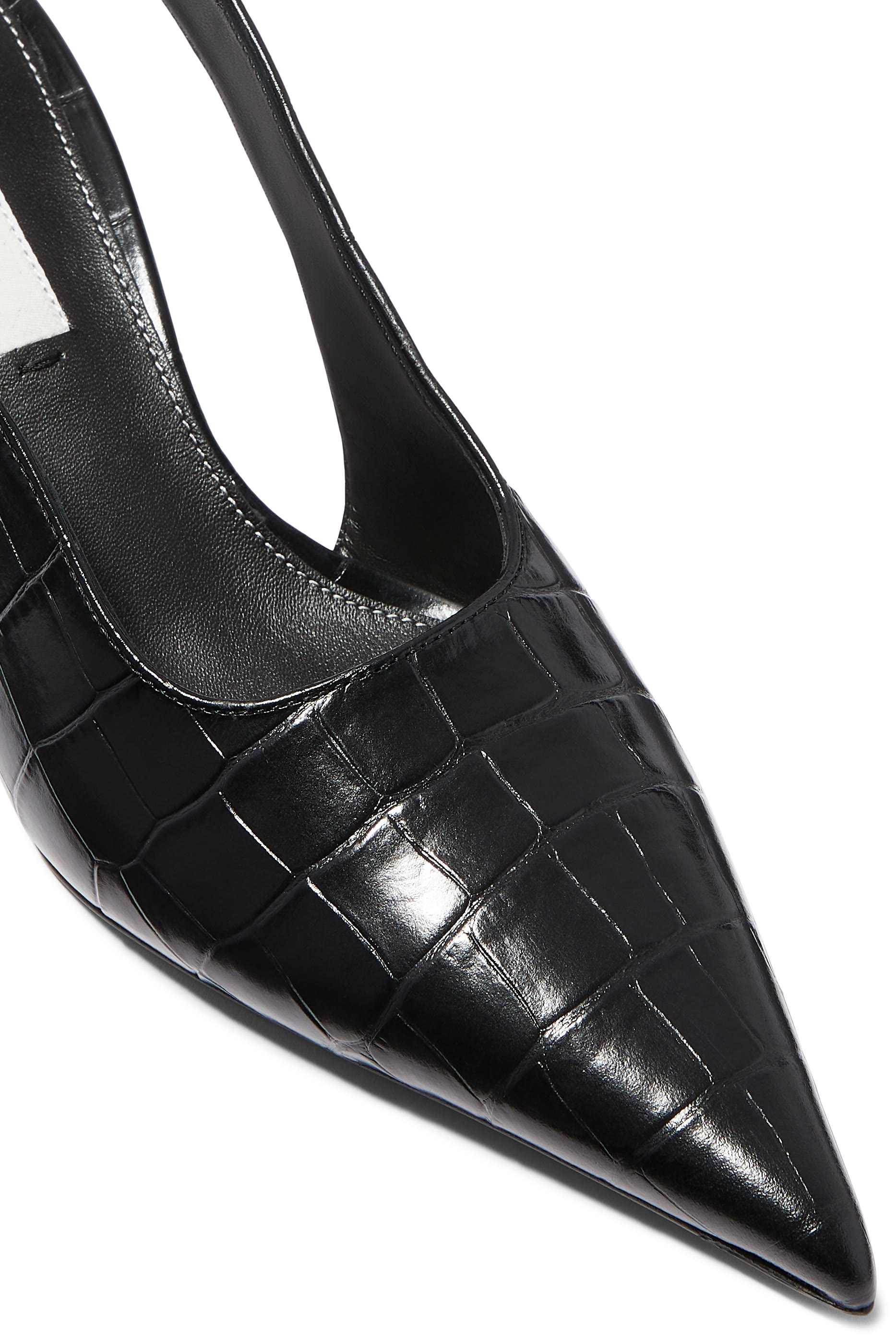 حذاء كلاسيكي بنقشة جلد التمساح وسير خلفي