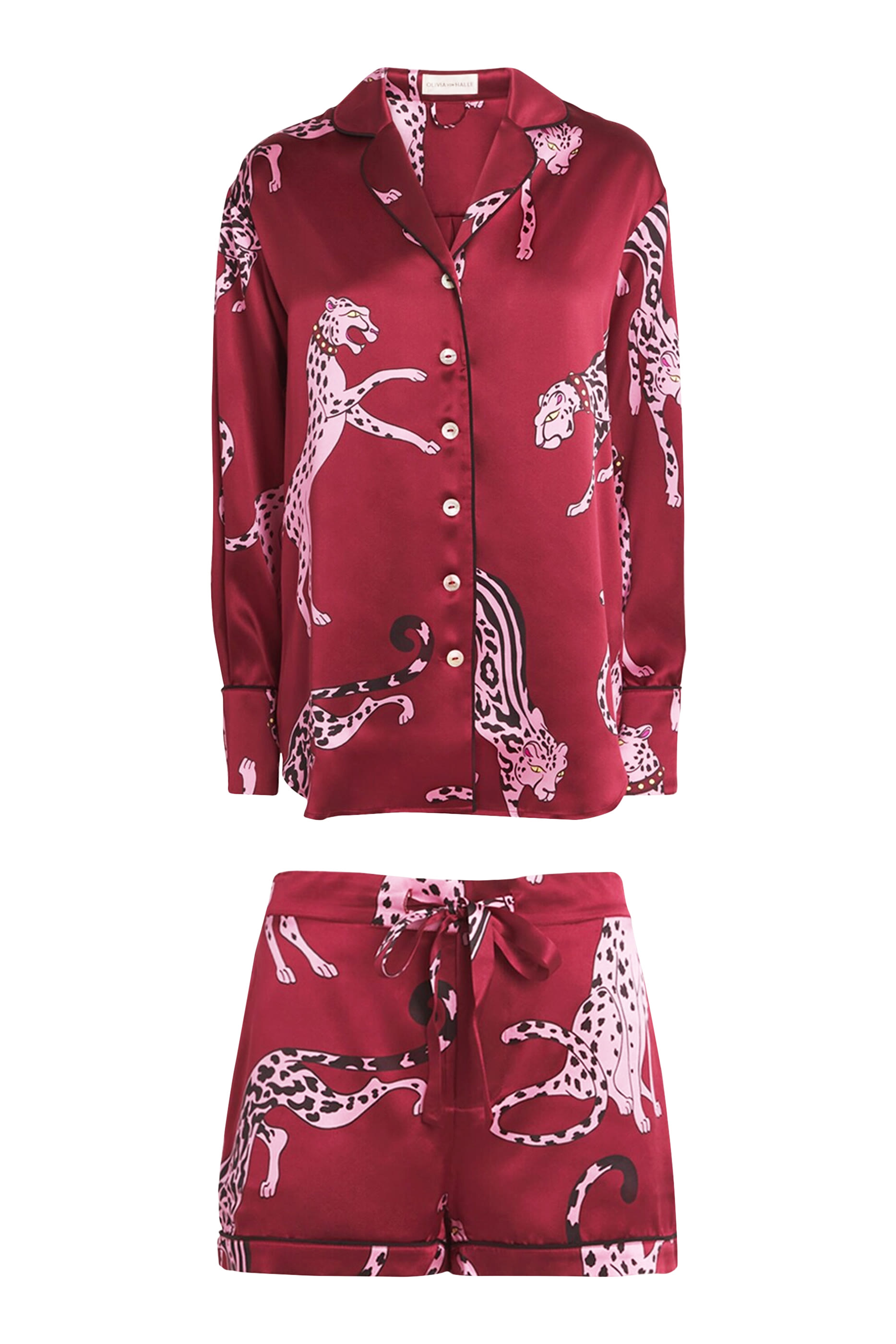 طقم بيجاما ألبا شيري بنقشة جلد النمر