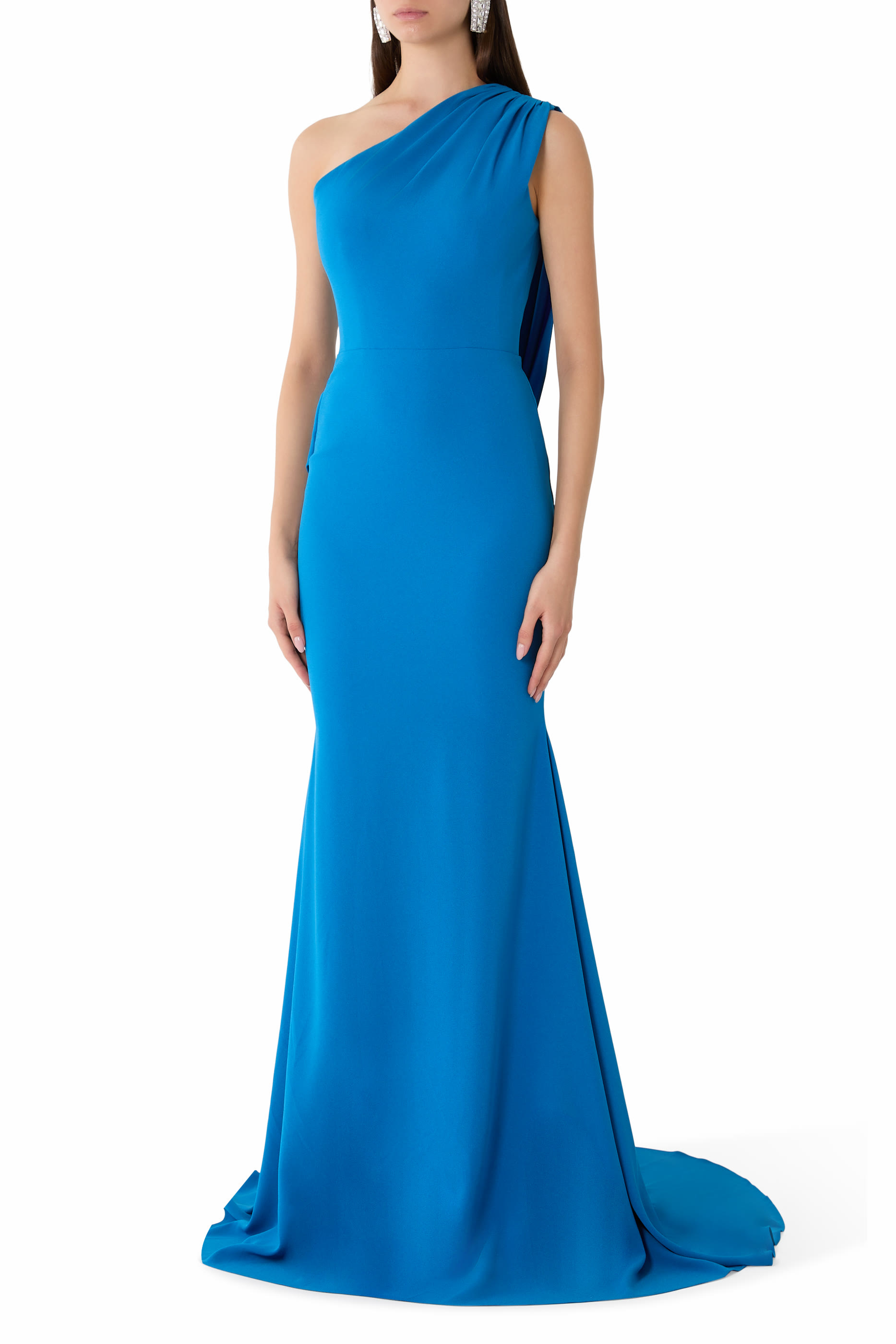 One-Shoulder Drape Gown