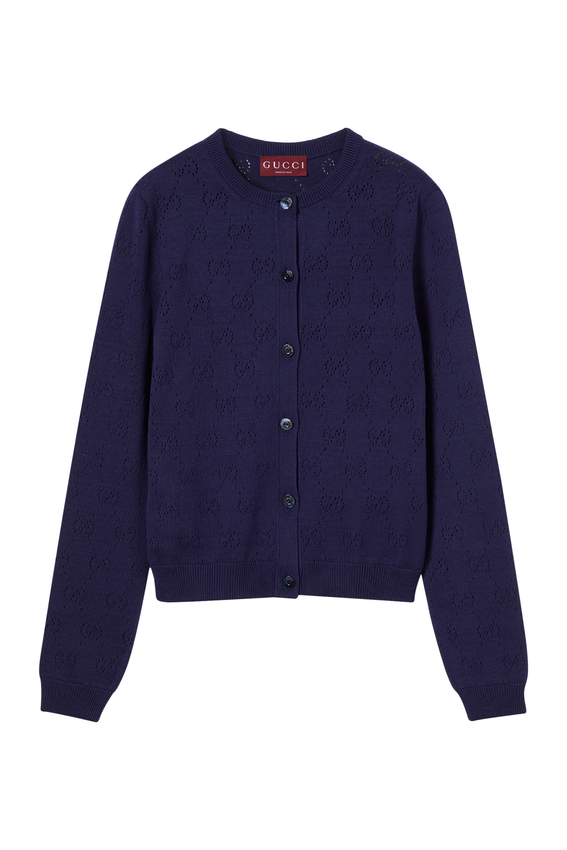 كارديغان بوانتيل بنقشة شعار الماركة قطن وحرير