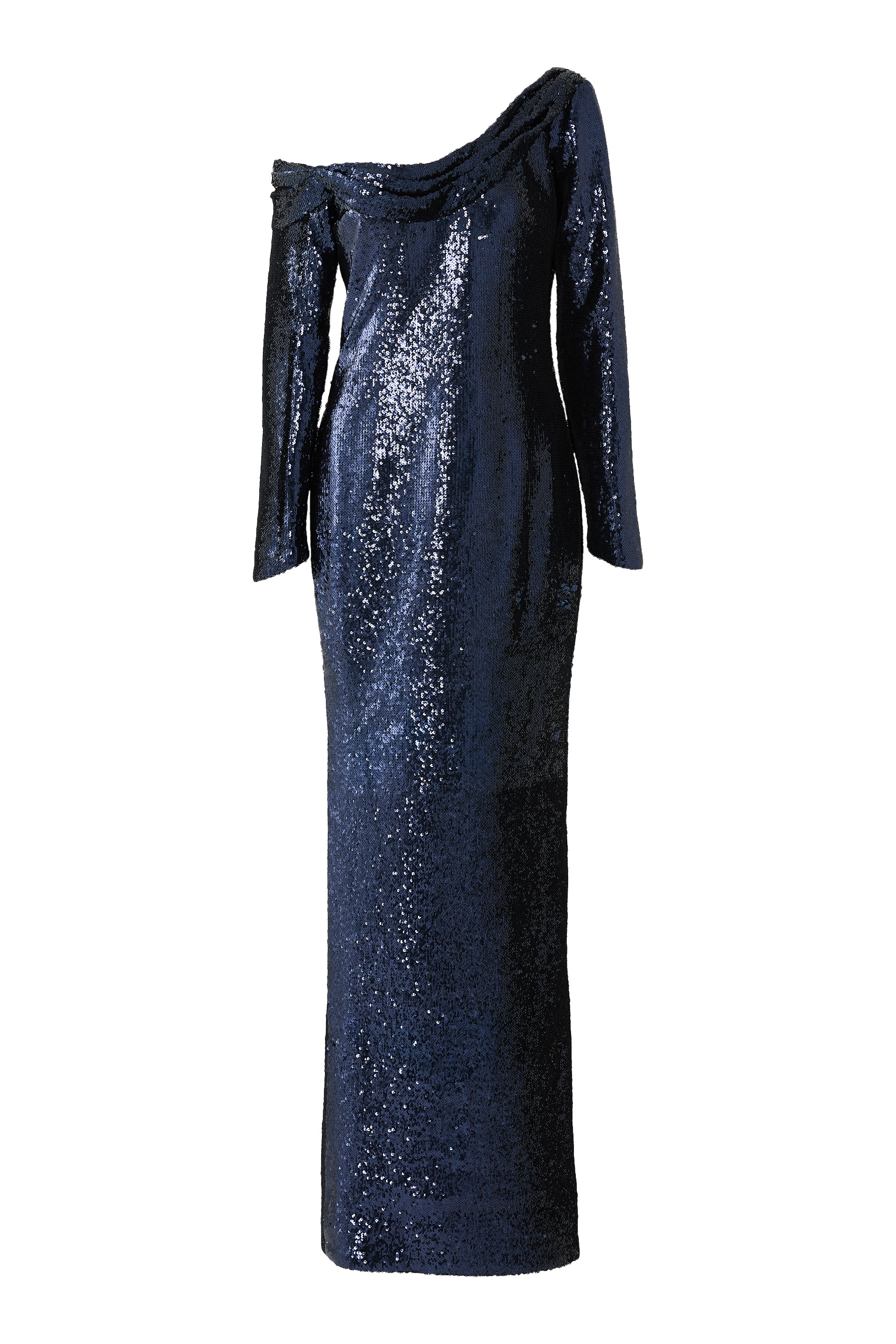 فستان سهرة كوميت بياقة مطوية