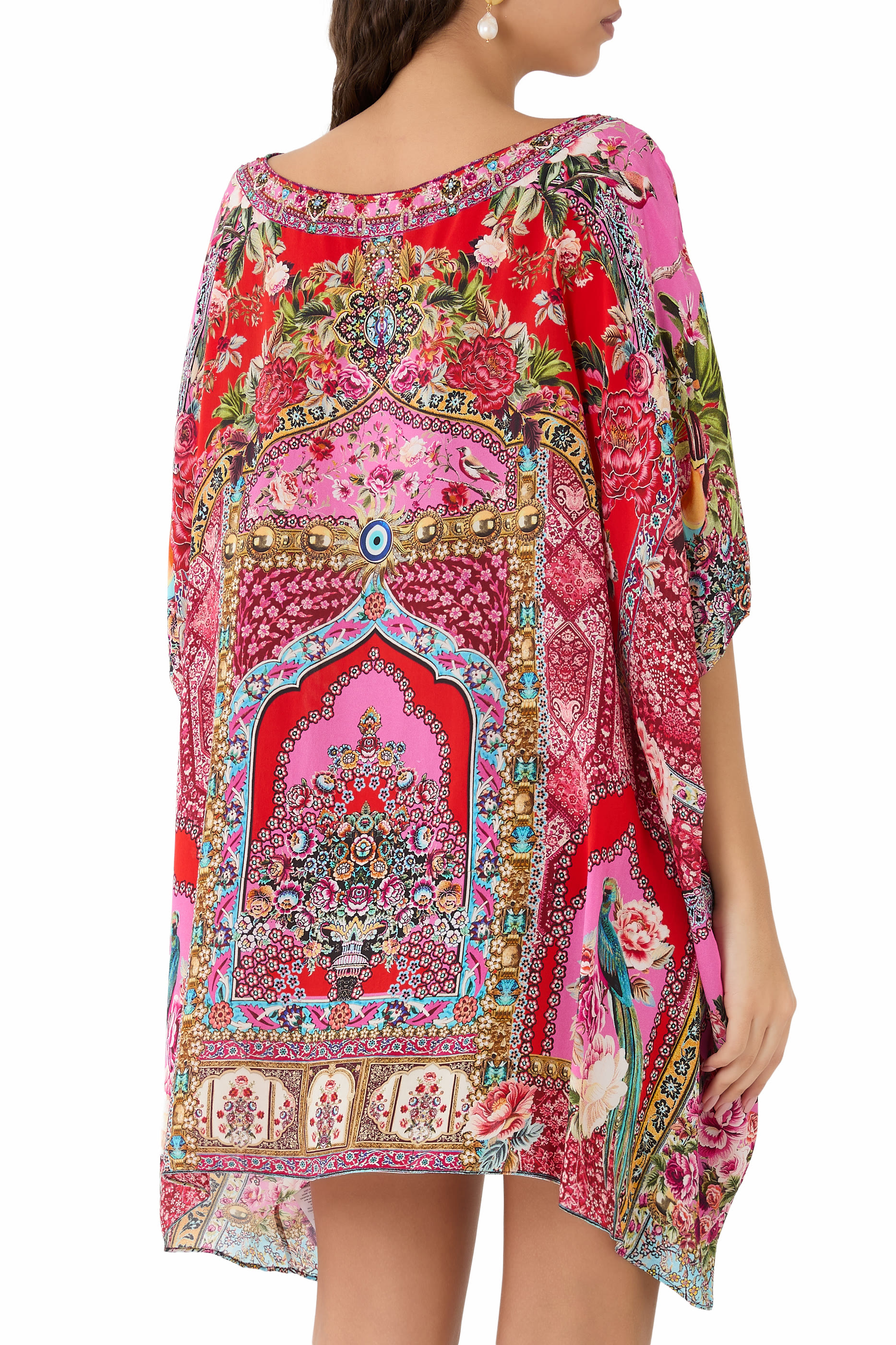 قفطان قصير بياقة مستديرة