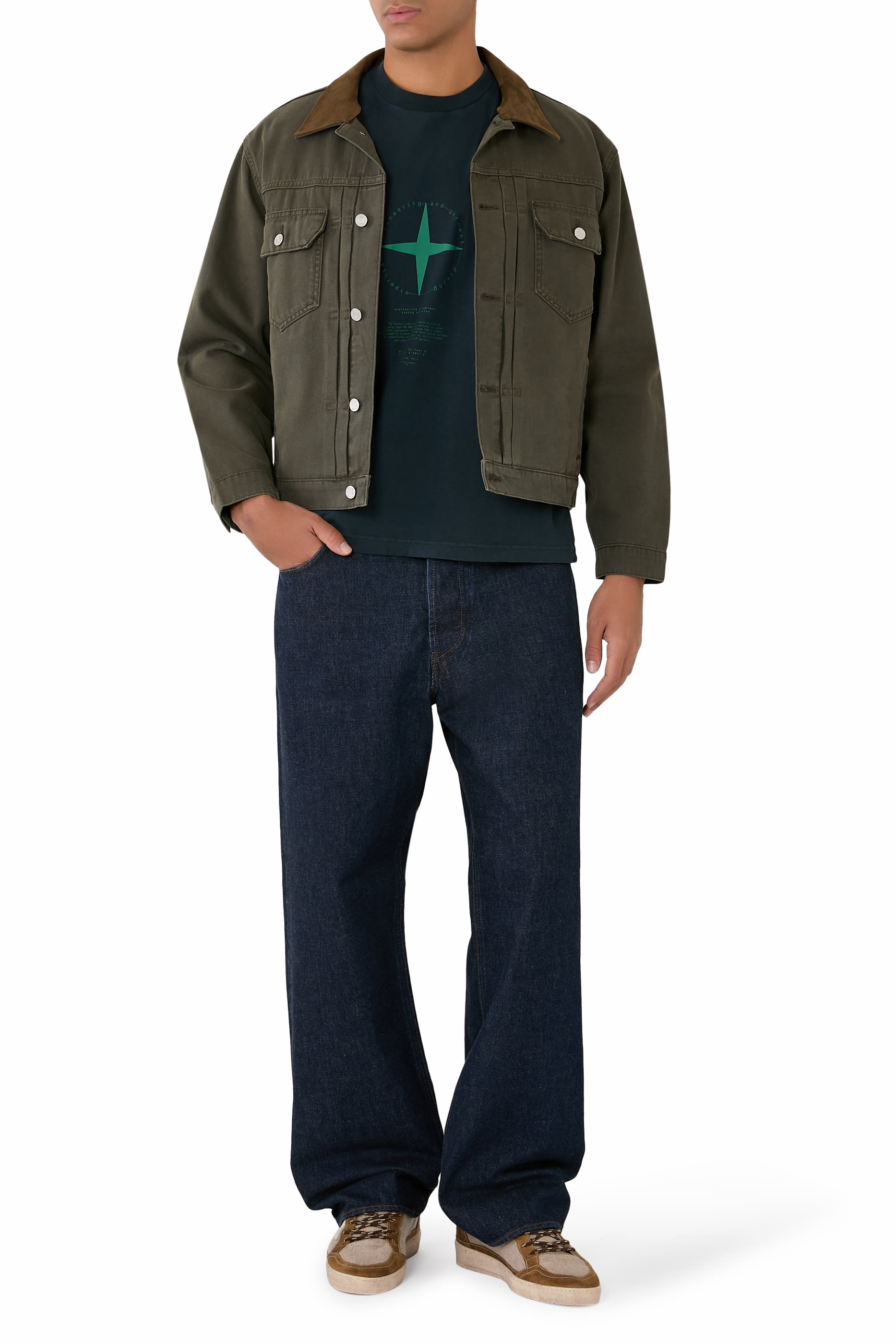 تيشيرت بنقشة شعار الماركة خامة خفيفة