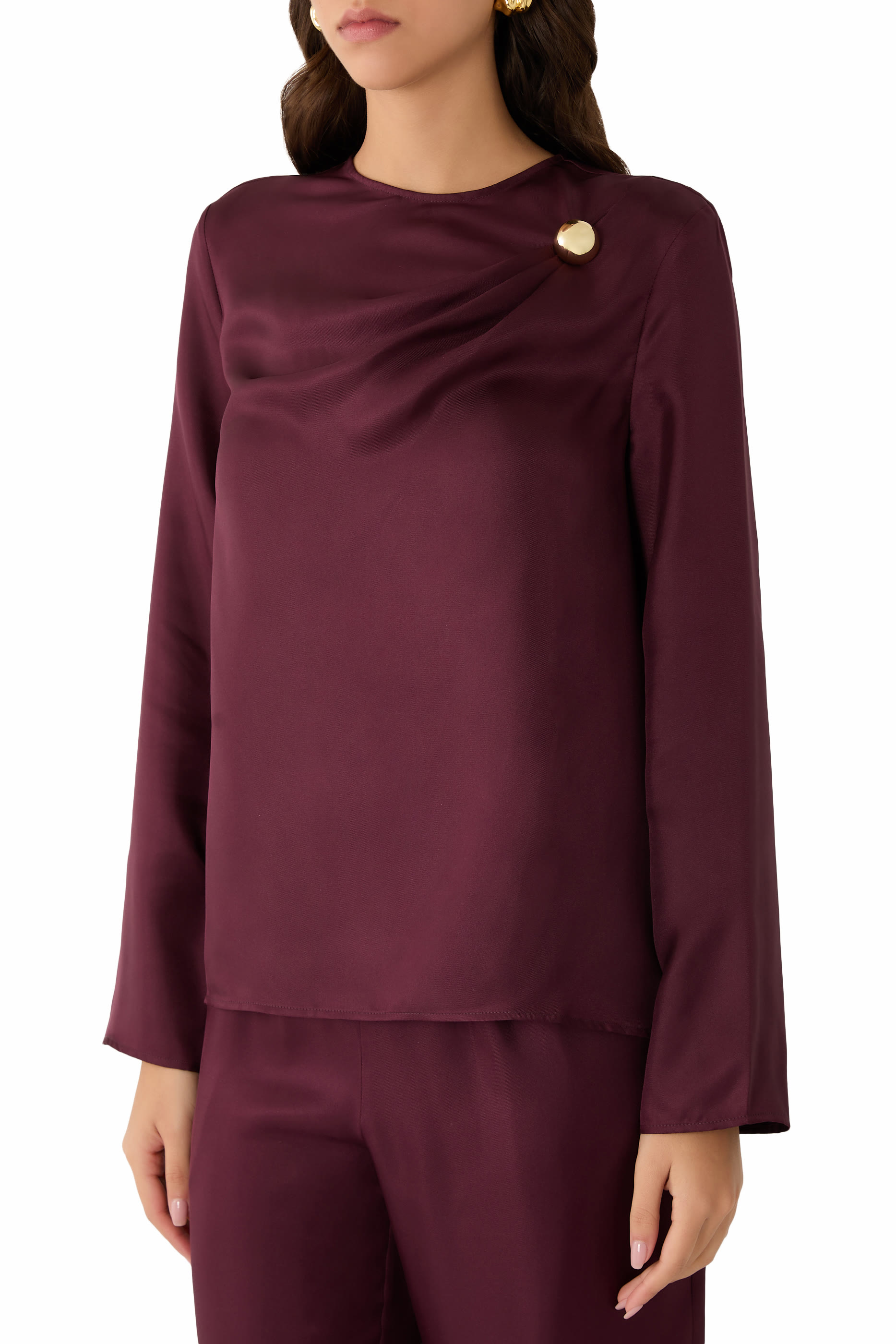 بلوزة آزاي درابيه حرير