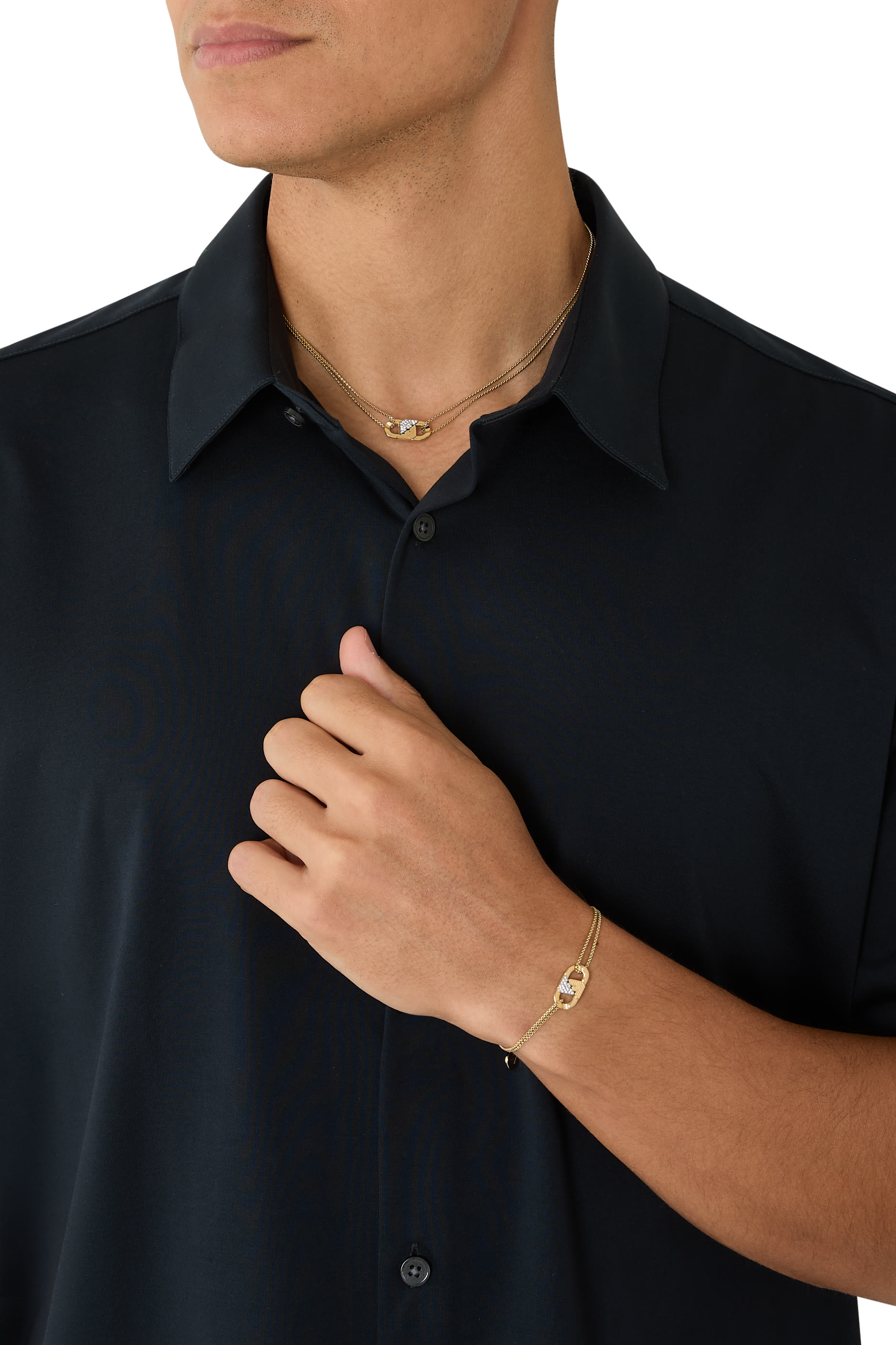 قلادة آي دي ستانلس ستيل بلون ذهبي