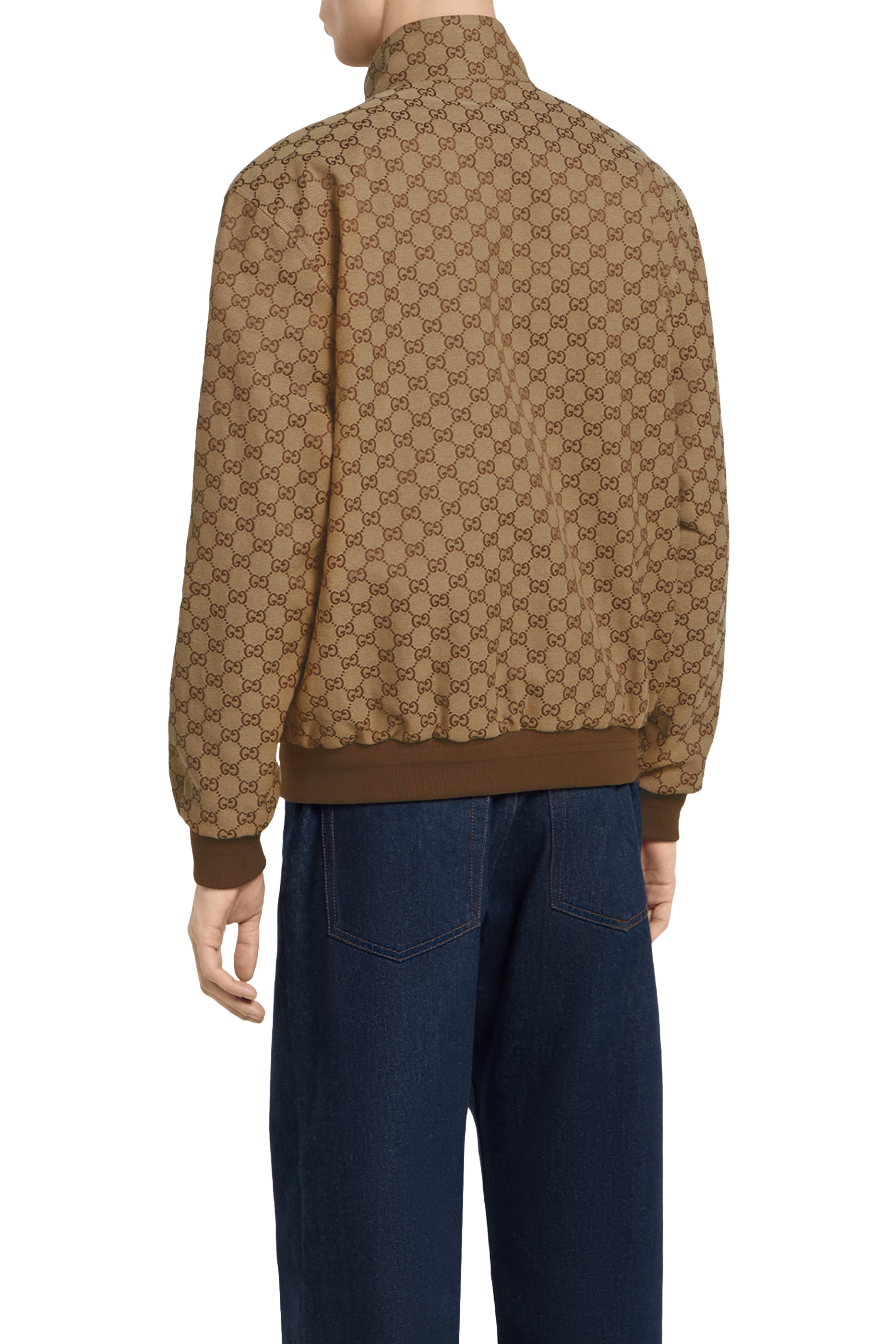 جاكيت بومبر بنقشة حرفي شعار الماركة قماش قنب