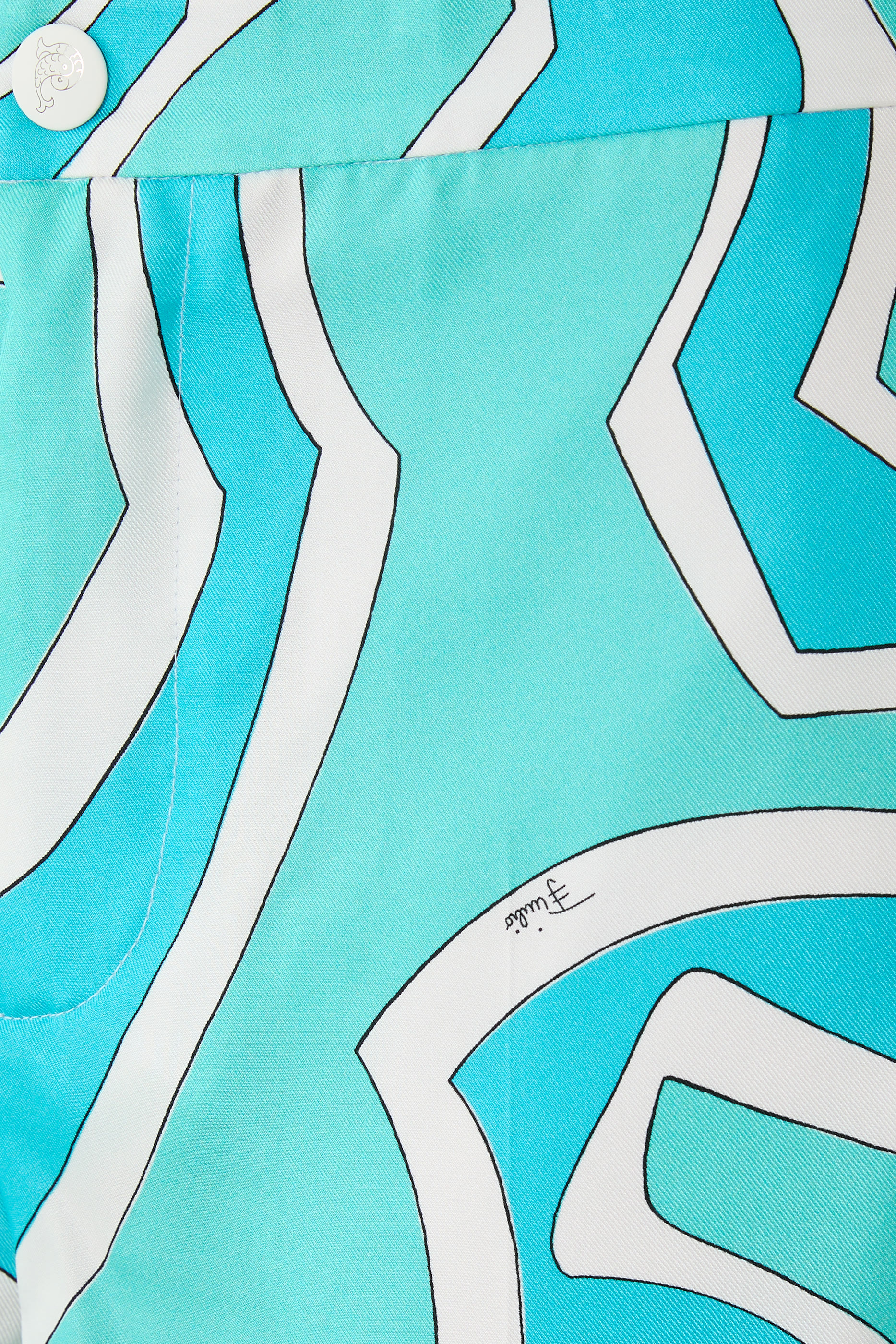 بنطال بقصة ساق واسعة ونقشة حرير