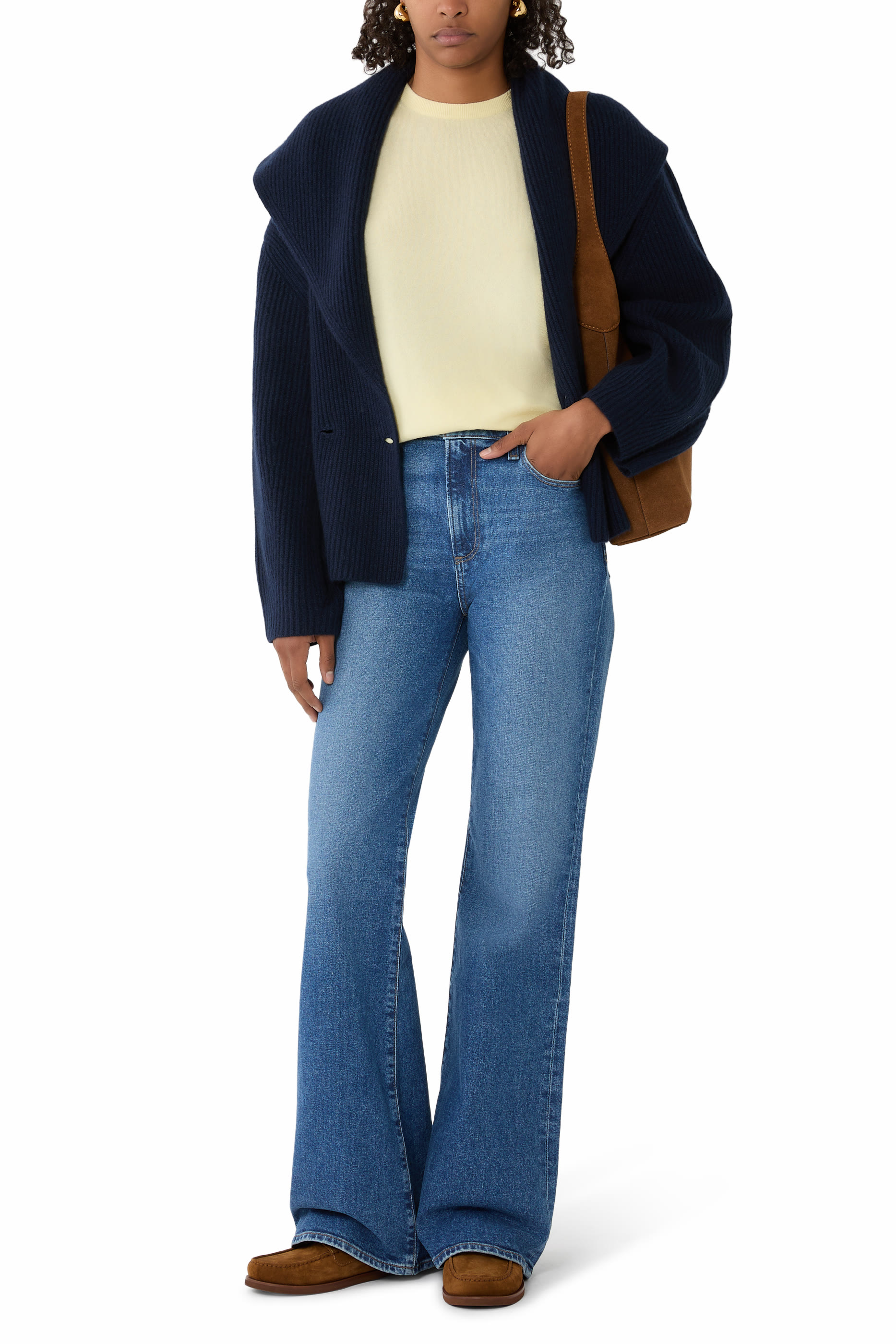 بنطال جينز صوفيا بقصة ساق واسعة